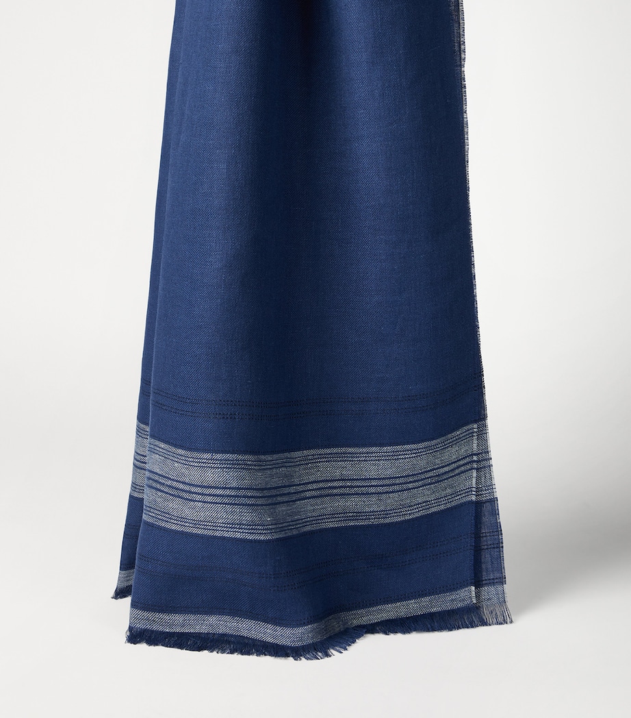 Linen Stripe Scarf CZV72 Image 2