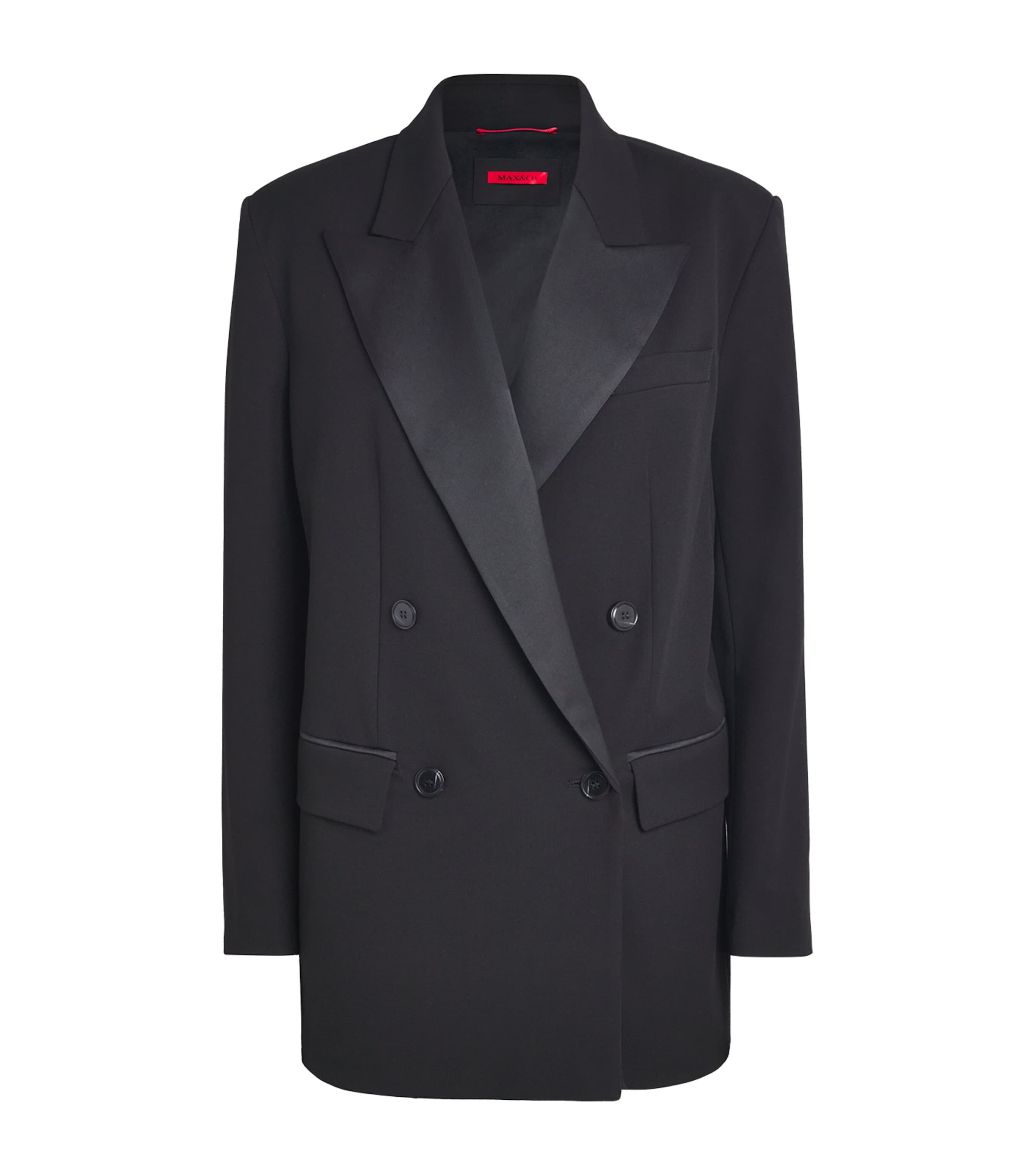 Oversized Double-Breasted Blazer BLACK Image 1