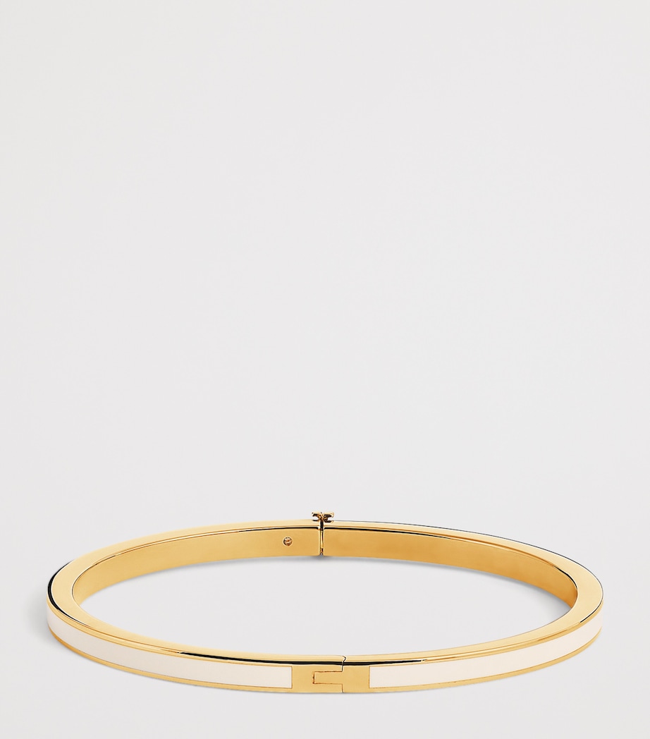 Tory Burch Gold-Plated Enamel Thin Icon Bangle Tory Gld/nw Ivry Image 3