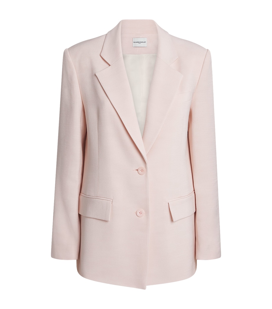 Claudie Pierlot Womens Single-Breasted Blazer Pale Pink Image 1