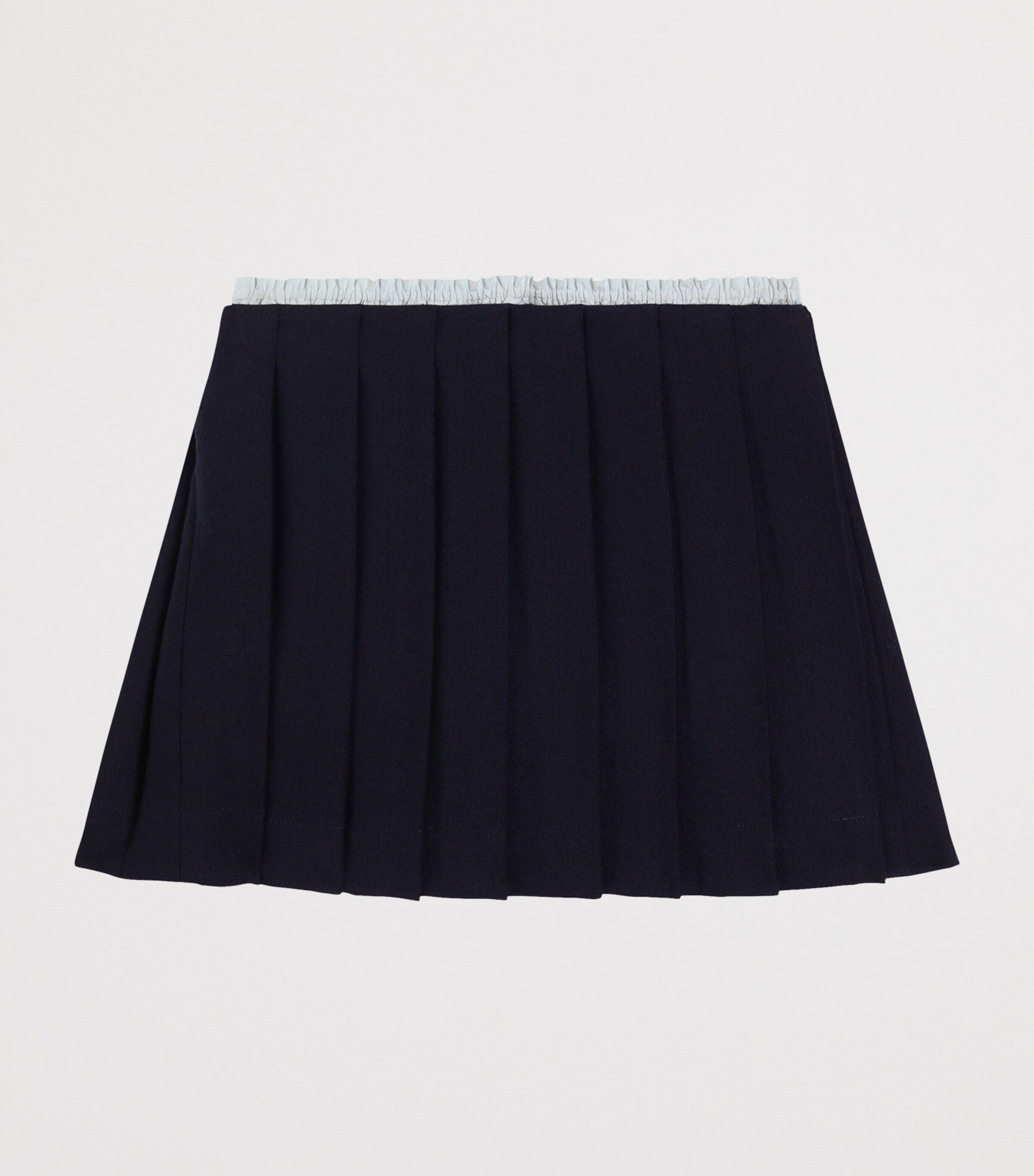 Dolce&Gabbana Kids Virgin Wool-Cotton Logo Pleated Skirt (8-12 Years) Very Dark Image 2