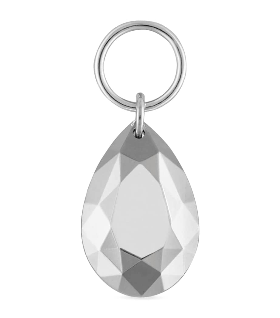 Faceted Pear Single Charm (7.5mm) WHITE GOLD Image 1