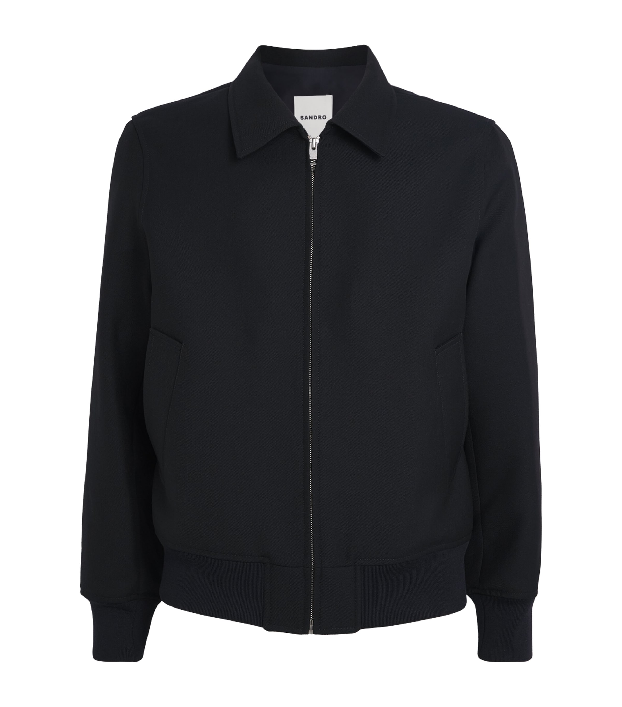 Sandro Virgin Wool-blend Theo Jacket In Black