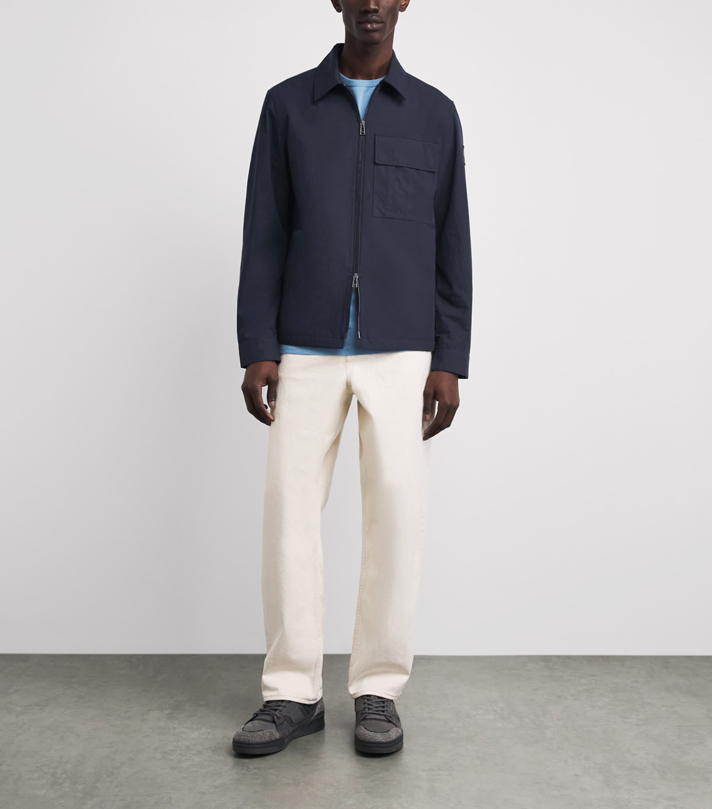 Belstaff Mens Cotton-Blend Cargo Overshirt Dark Inkdkink Image 2