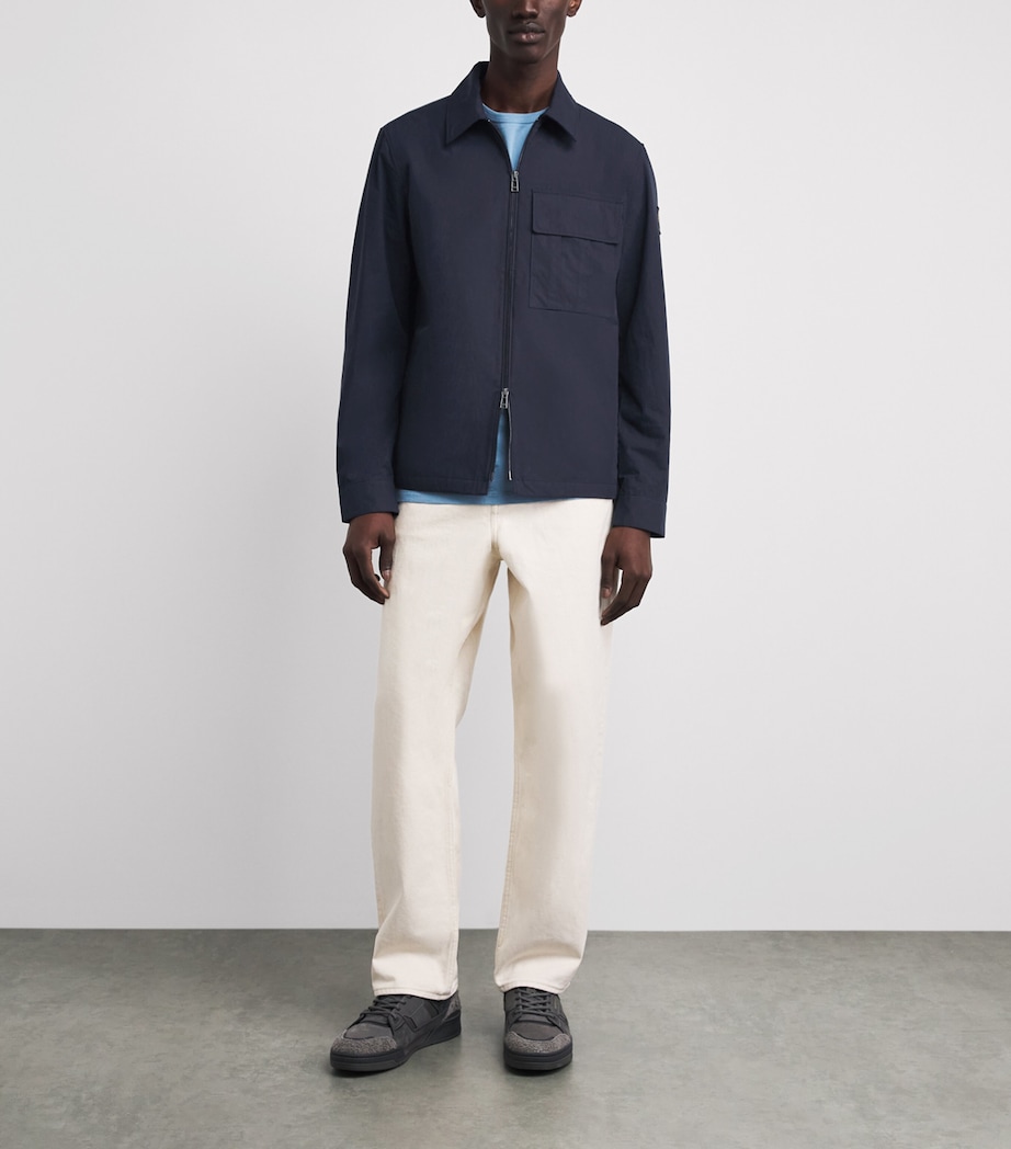 Belstaff Mens Cotton-Blend Cargo Overshirt Dark Inkdkink Image 2