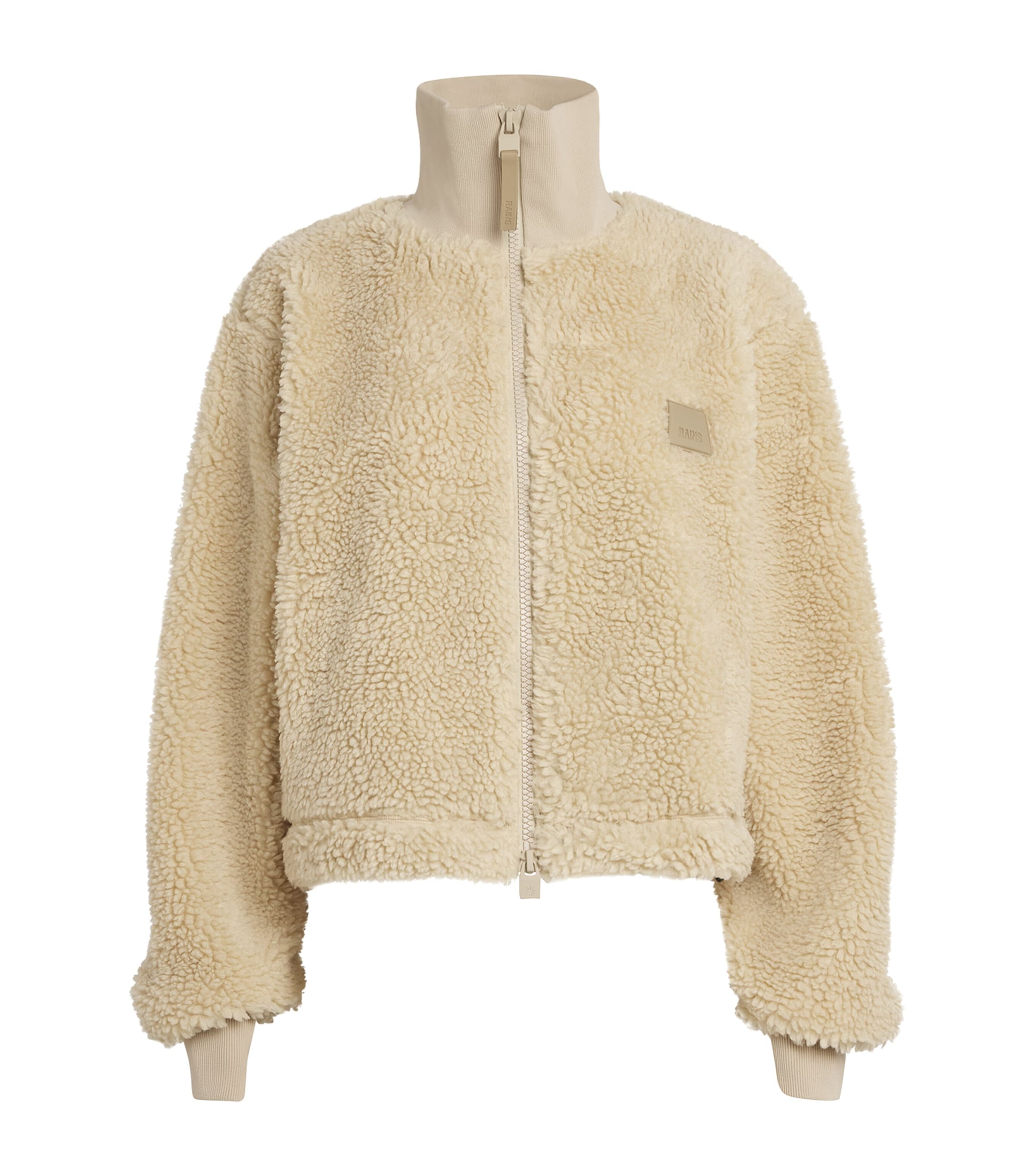 Shop Rains Kofu Fleece Short Jacket In Beige