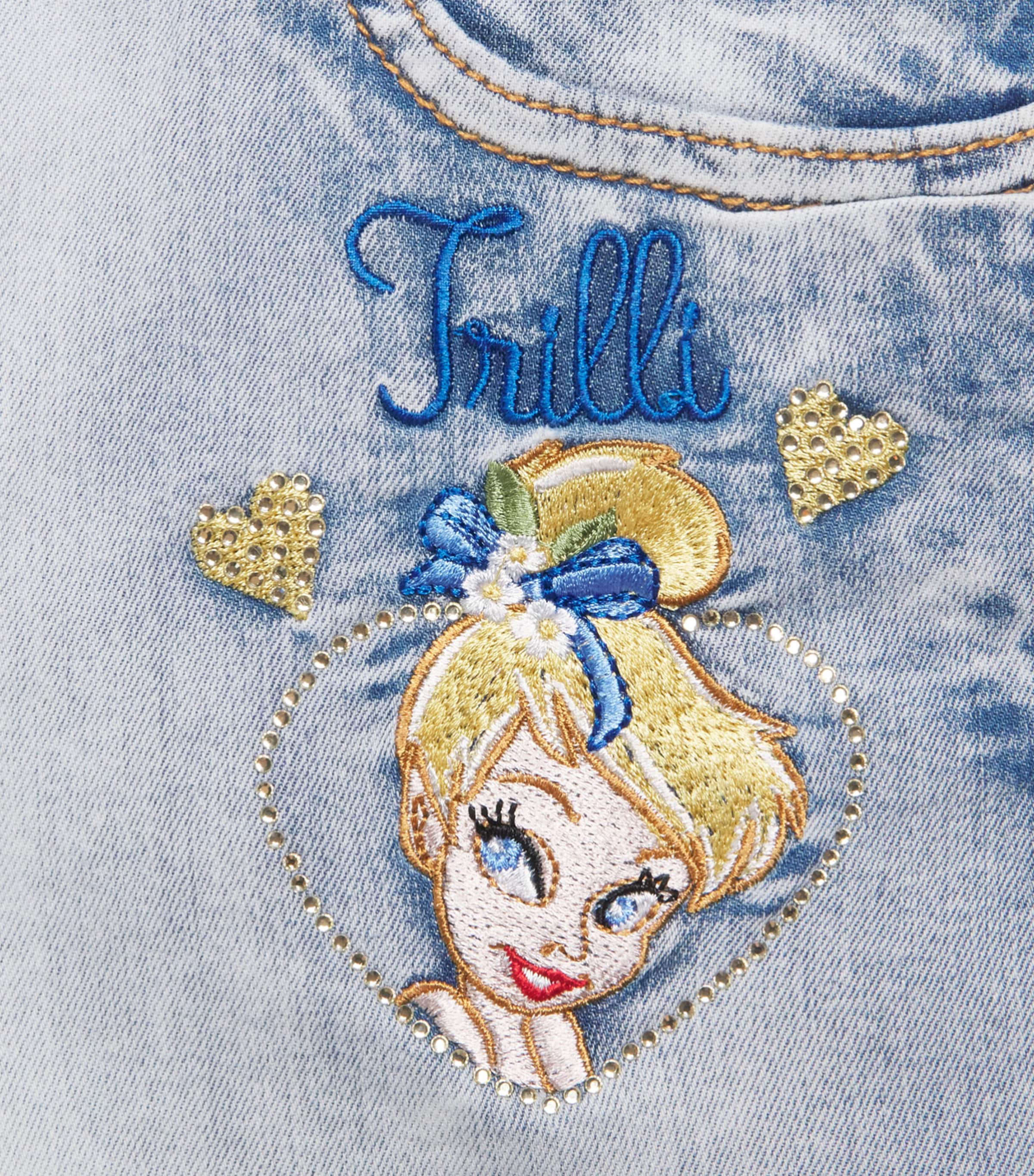 Monnalisa x Disney Tinker Bell Denim Shorts (2-12 Years) Stone Bleach Image 4
