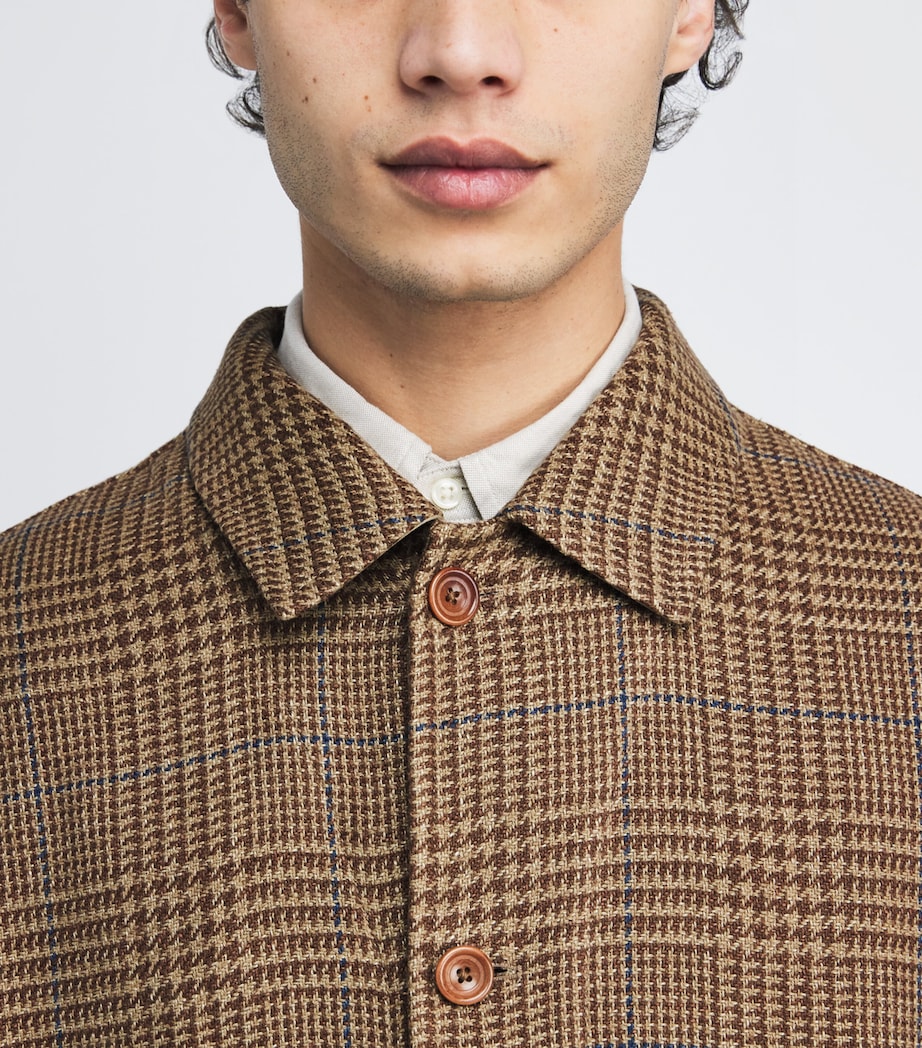 Wool Twill Check Shacket CAMEL/BROWN BLUE DCO Image 6