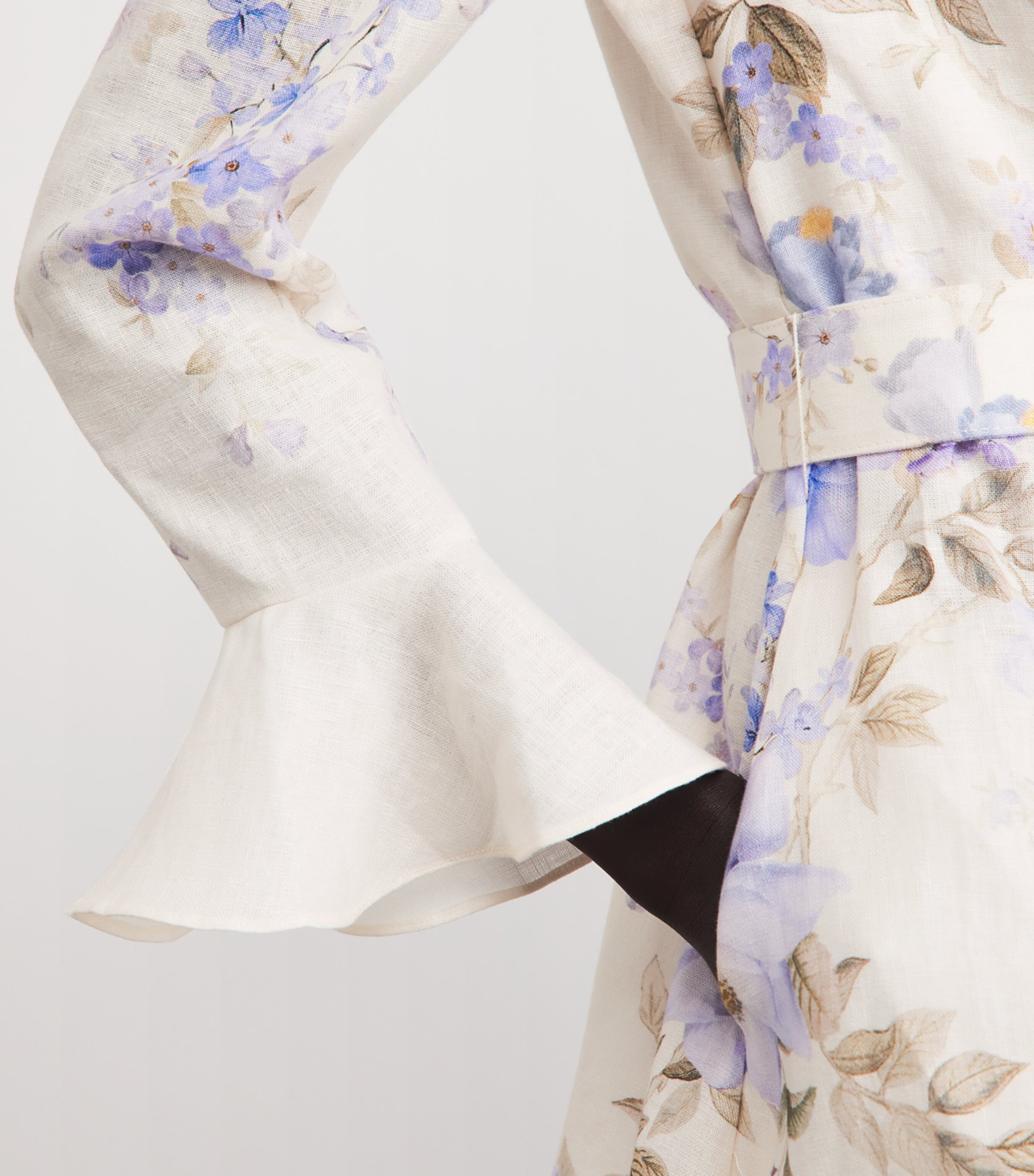 Zimmermann Womens Linen Floral Luna Mini Dress Blue Songbird Image 5