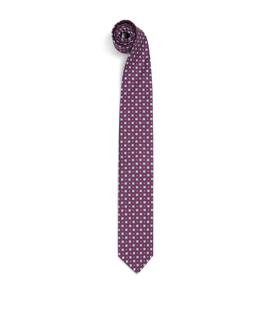 Eton Silk Jacquard Tie Dark Red Image 1
