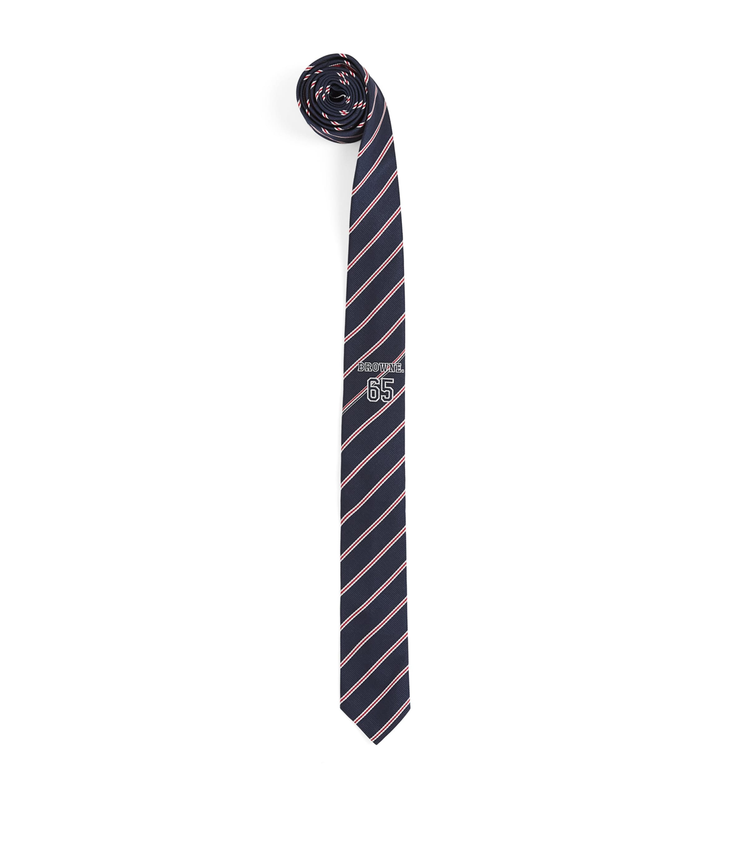 Thom Browne Silk Browne 65 Tie Navy Image 1