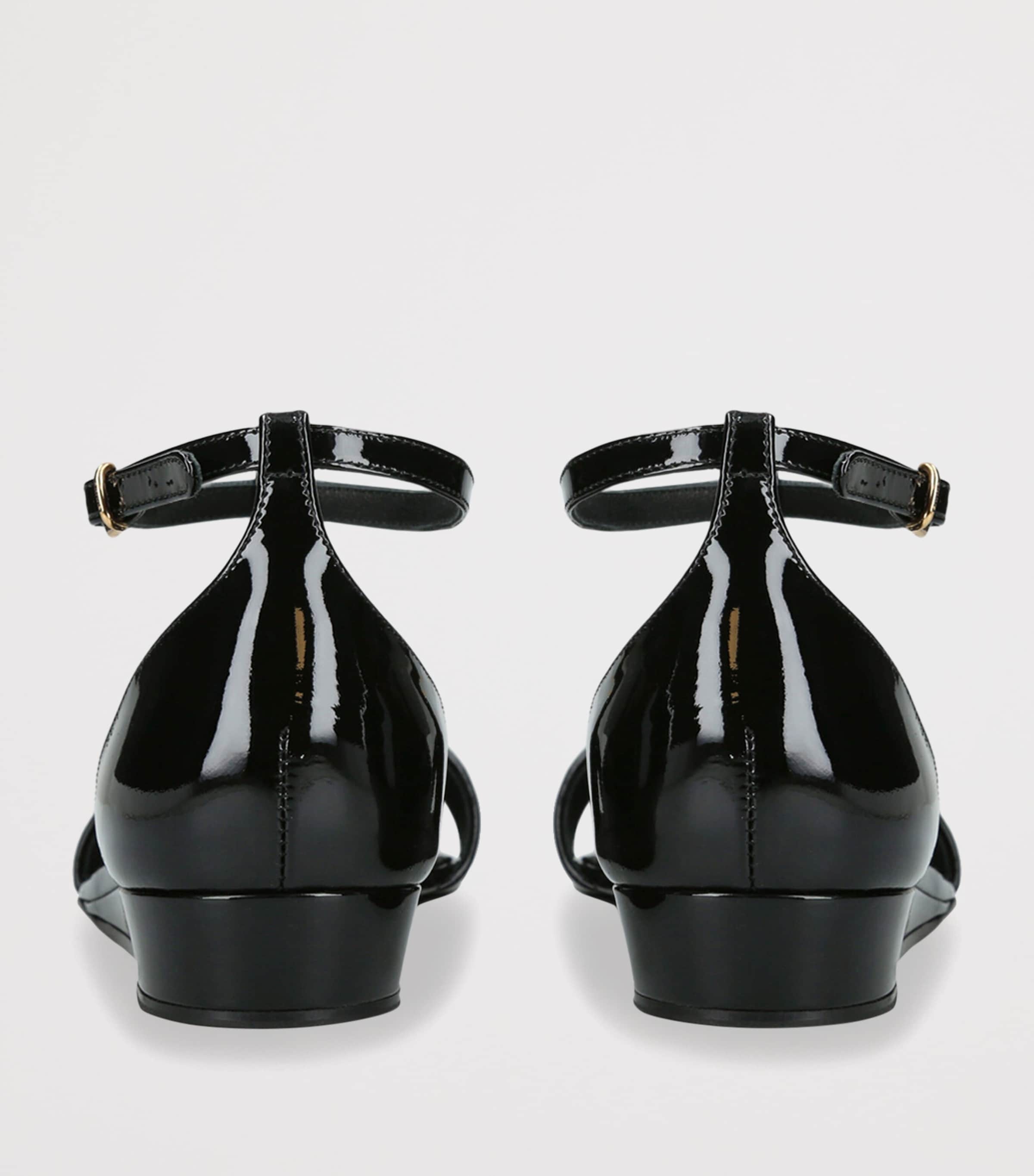 Patent Leather Cleia Wedge Sandals 30 BLACK Image 2