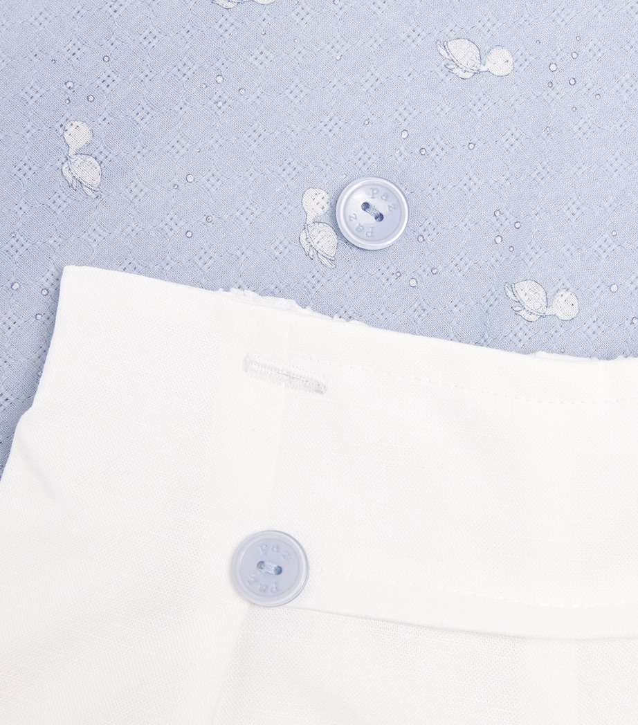 Linen Shirt and Shorts Set (1-24 Months) 801 T2075 SKY BLUE Image 4