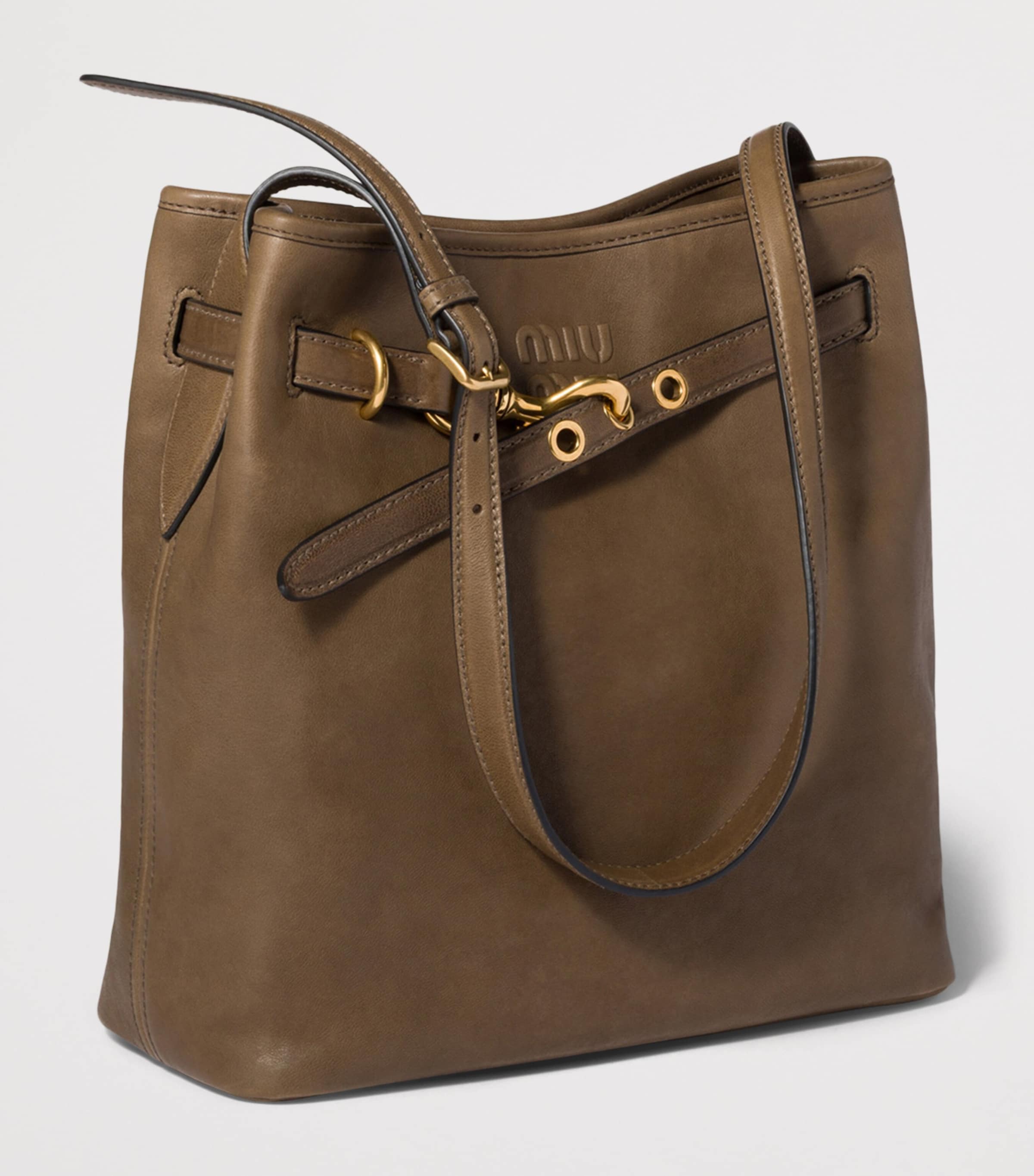 Miu Miu Womens Nappa Leather Aventure Bucket Bag Image 3