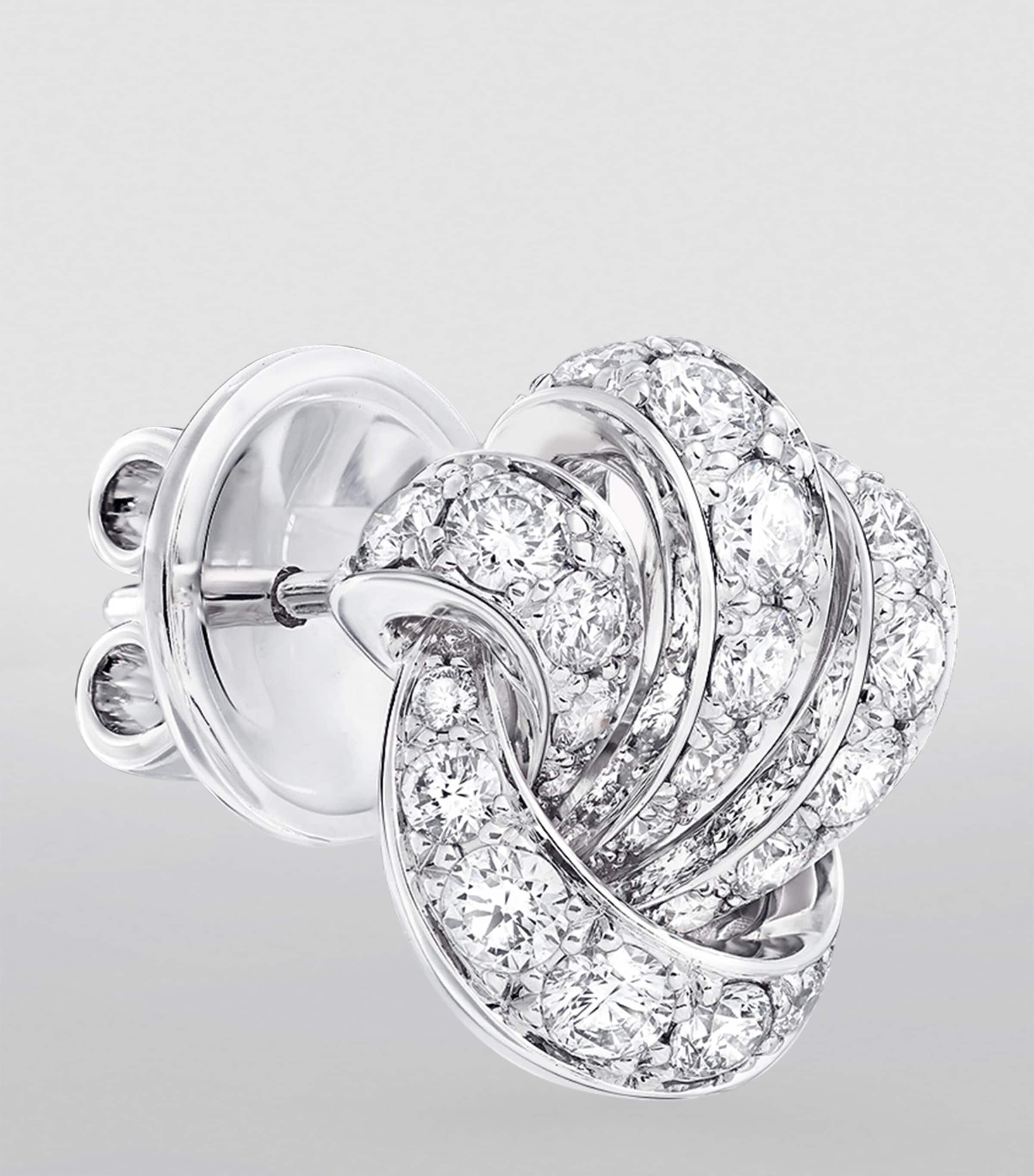 White Gold and Diamond Tilda's Bow Stud Earrings WHITE GOLD Image 3