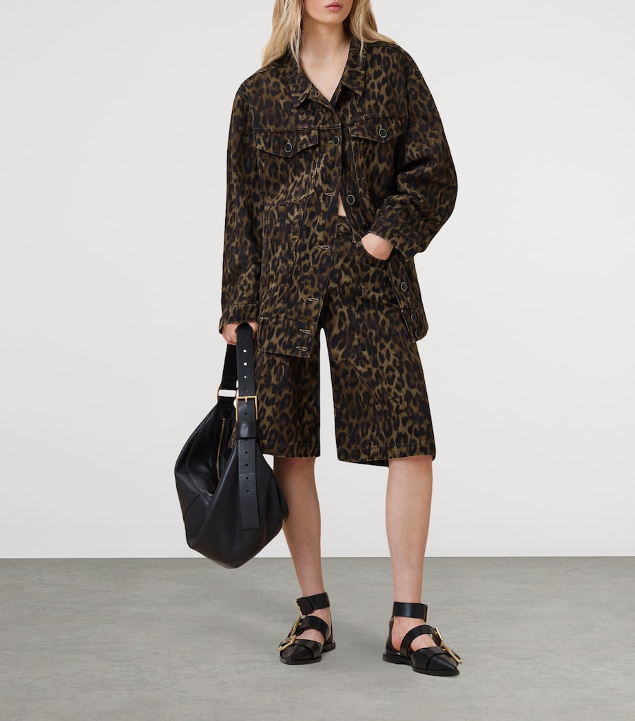 Leopard Print Willow Denim Jacket LEPPO BROWN Image 4