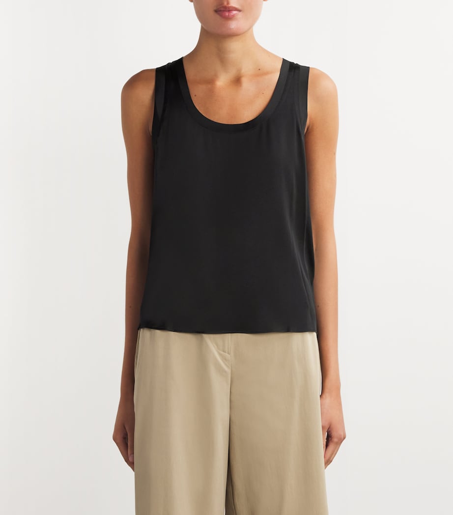 Stretch-Silk Tank Top BLACK Image 3