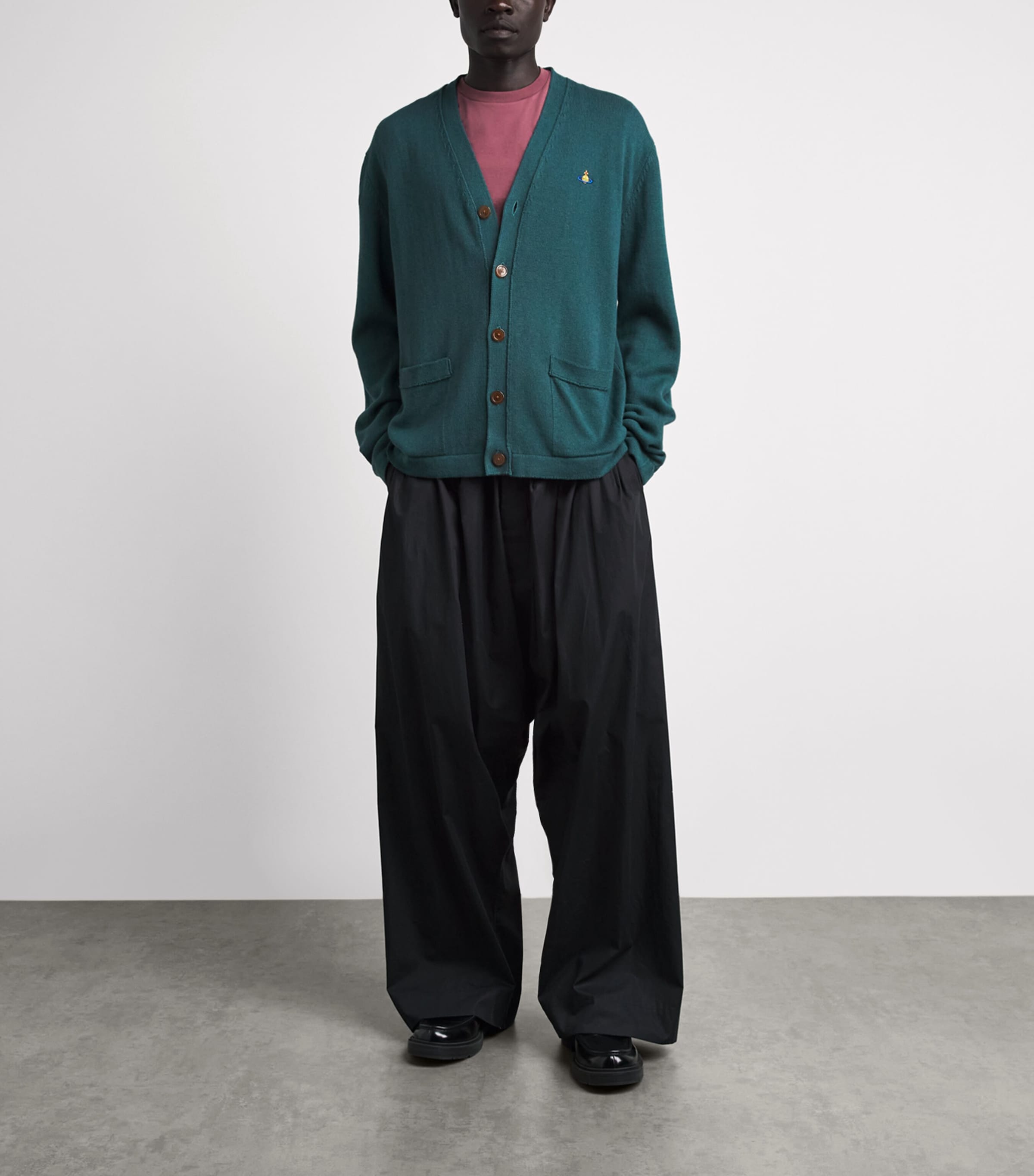 Vivienne Westwood Mens Wool-Cashmere Alex Cardigan Woodland Image 2