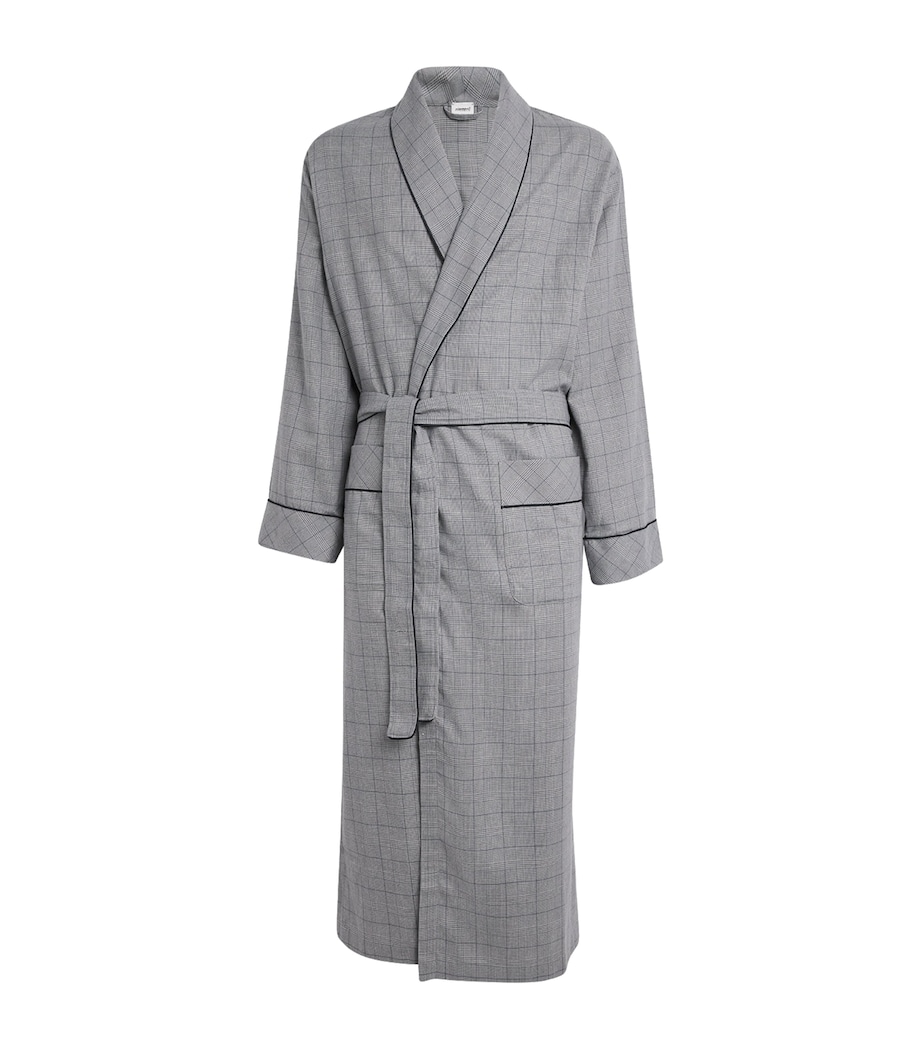 Cotton-Wool Flannel Robe 075 DARK GREY CHECK Image 1