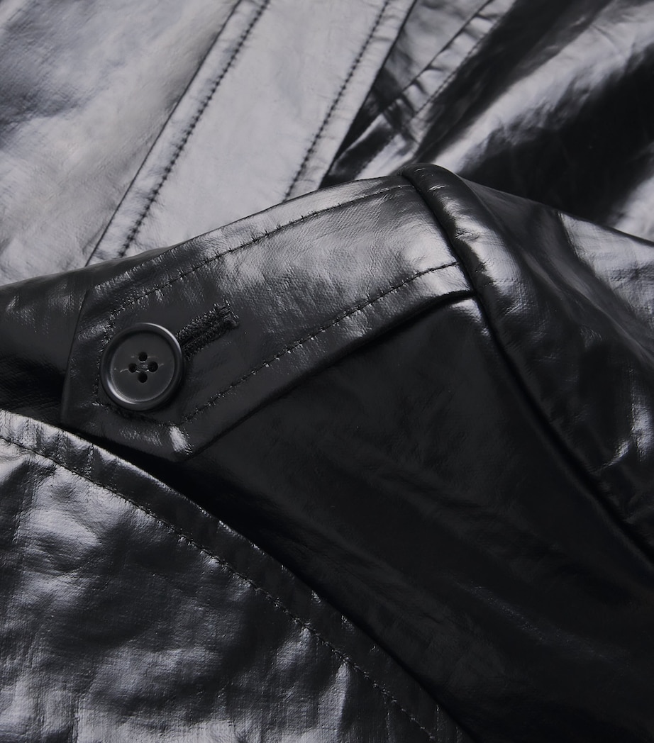 MM6 Maison Margiela Mens Linen Coated Trench Coat Black Image 5