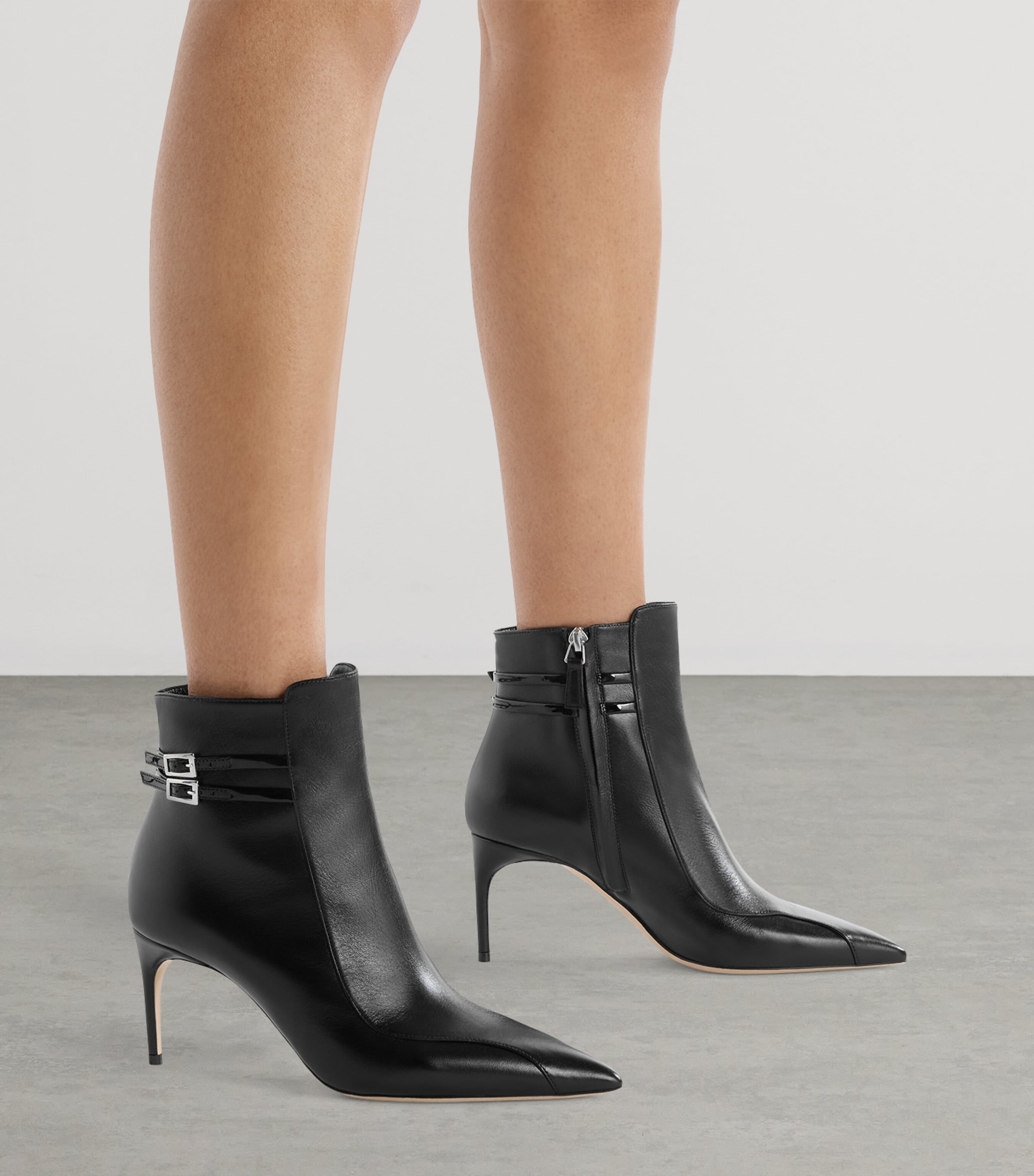 Leather Giordana Ankle Boots 70 BLACK Image 3