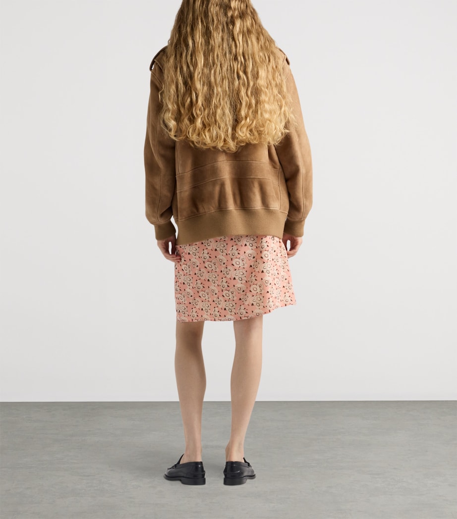 Stretch-Silk Georgette Floral Mini Skirt F0D61 Image 5