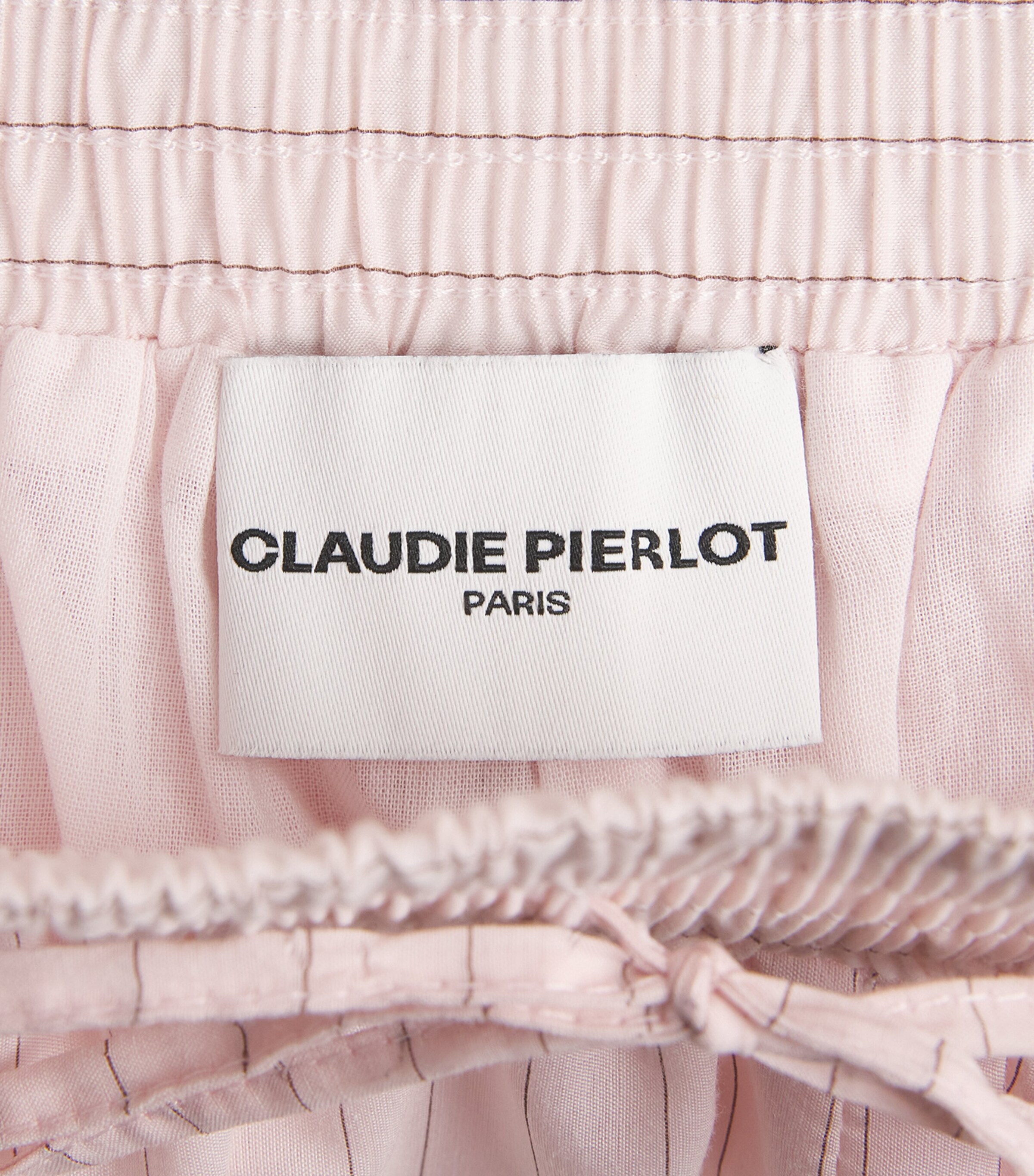 Claudie Pierlot Womens Cotton-Blend Pinstripe Shorts Pale Pink Image 6