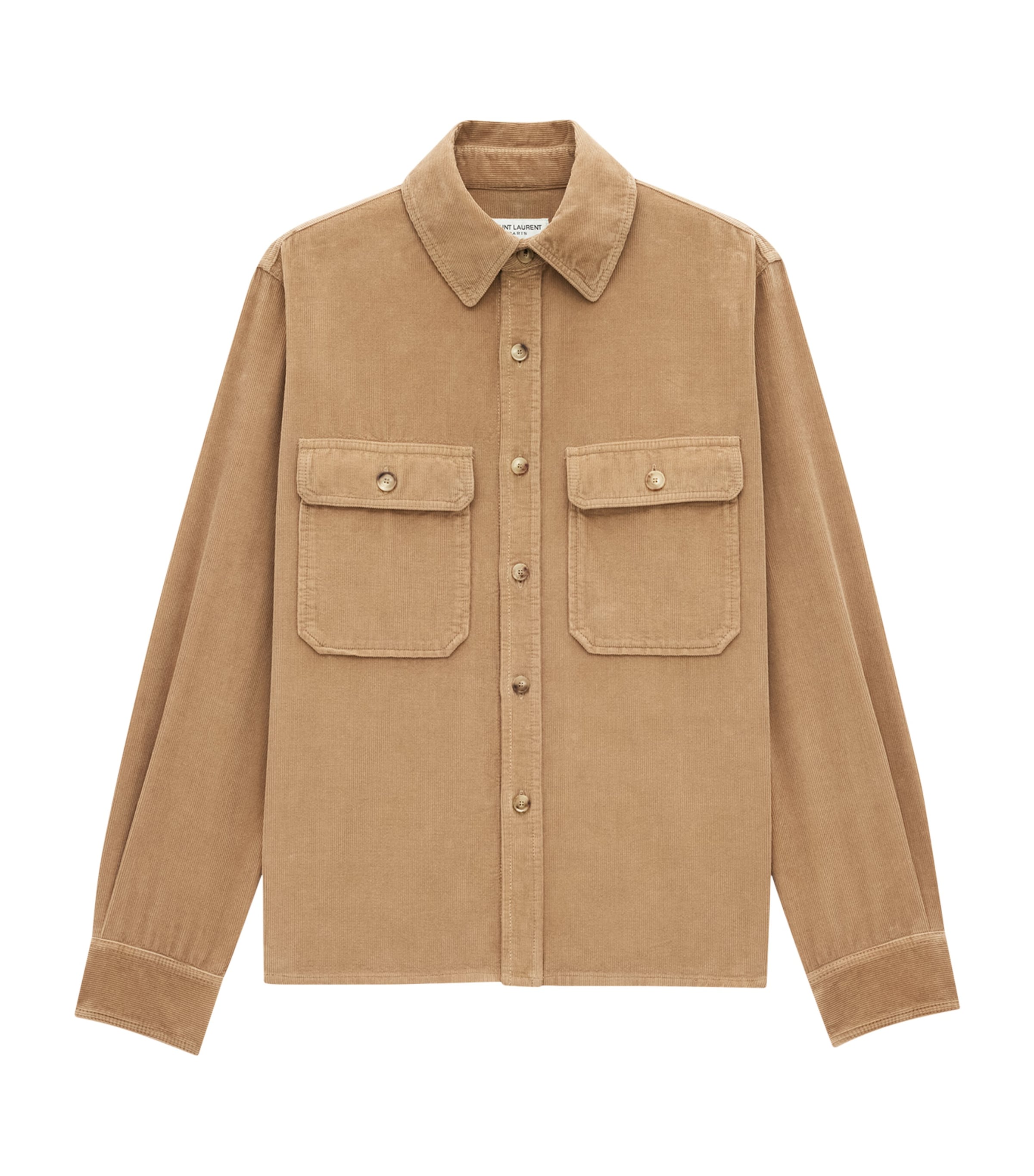Saint Laurent Cotton-corduroy Overshirt In Brown