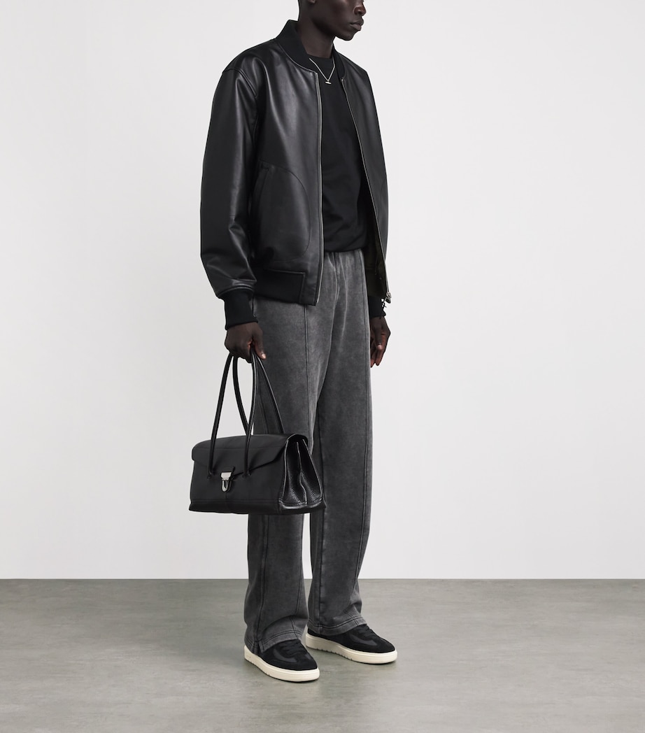 Nubuck Leather Virtus Sneakers OFF BLACK Image 2