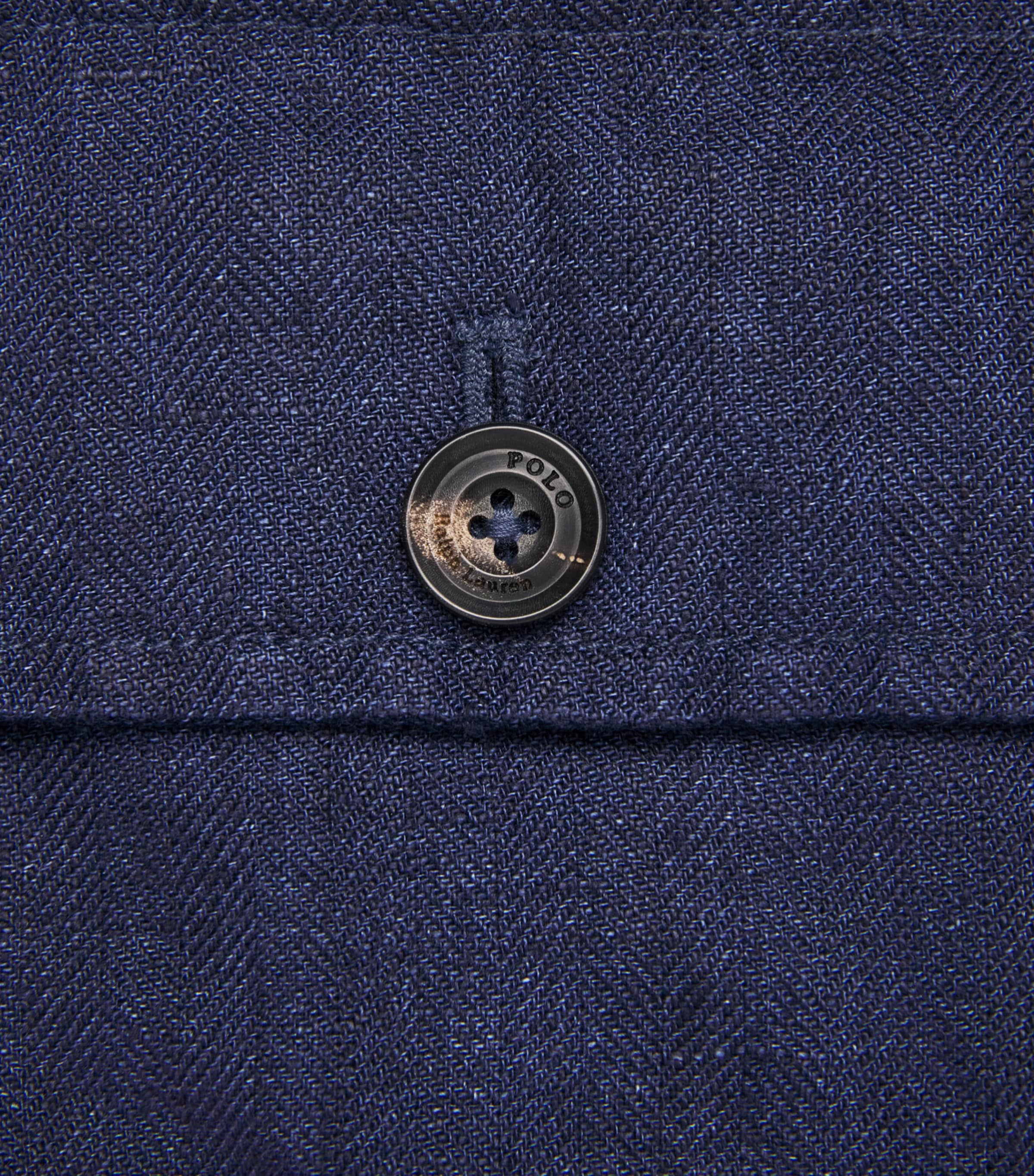 Polo Ralph Lauren Mens Linen Barrett Herringbone Jacket Refined Navy Image 6