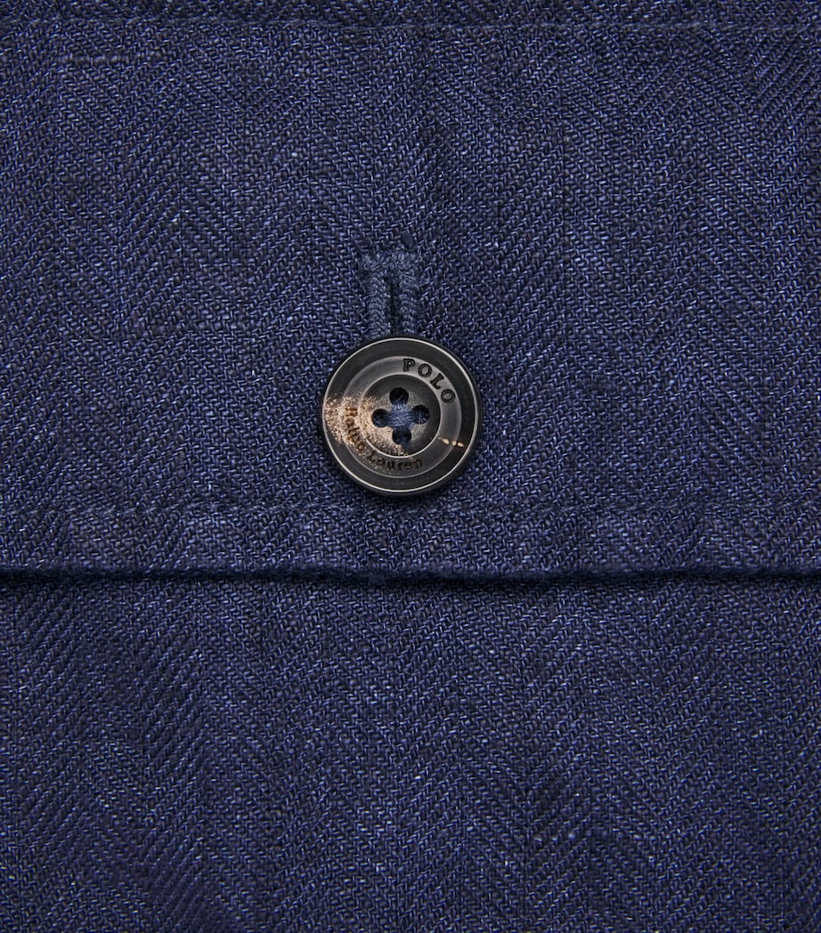 Polo Ralph Lauren Mens Linen Barrett Herringbone Jacket Refined Navy Image 6