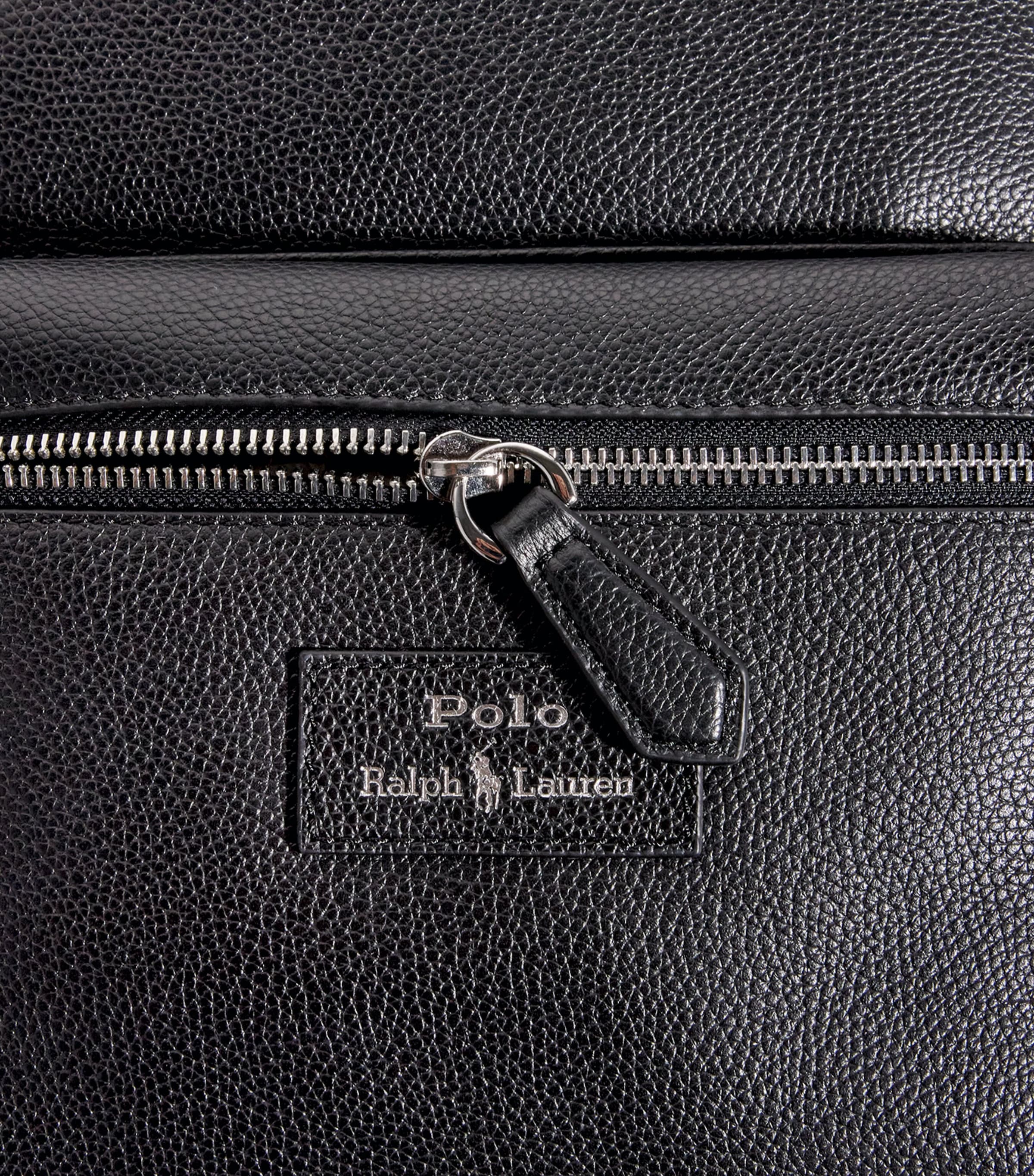 Pebbled Leather Backpack BLACK Image 6