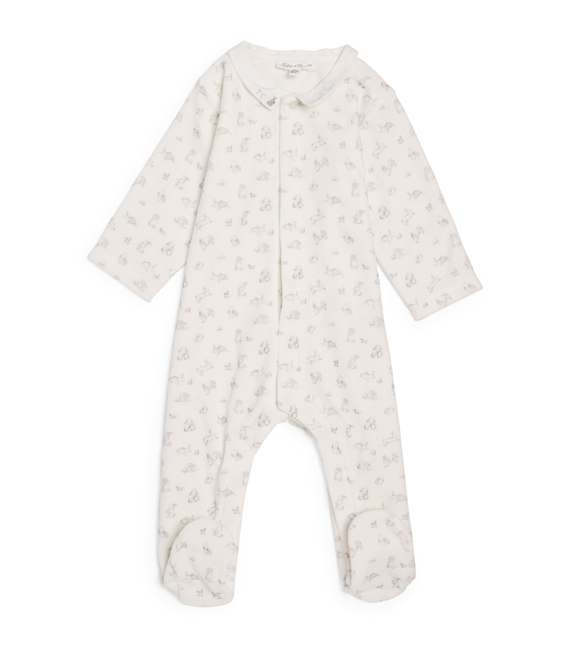 Tartine Et Chocolat Cotton-blend Rabbit All-in-one In White