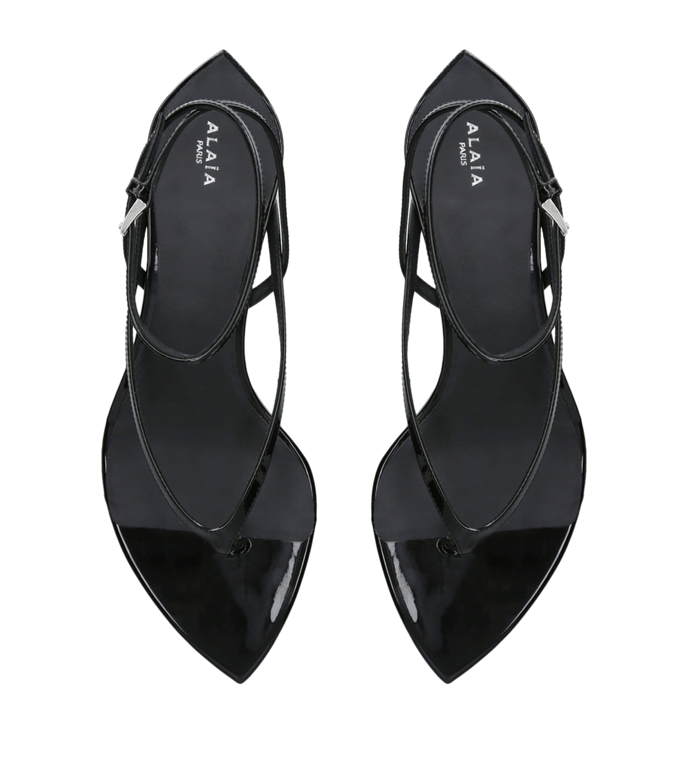 Alaïa Clear Tongs Wedge Sandals 30 Black Image 4
