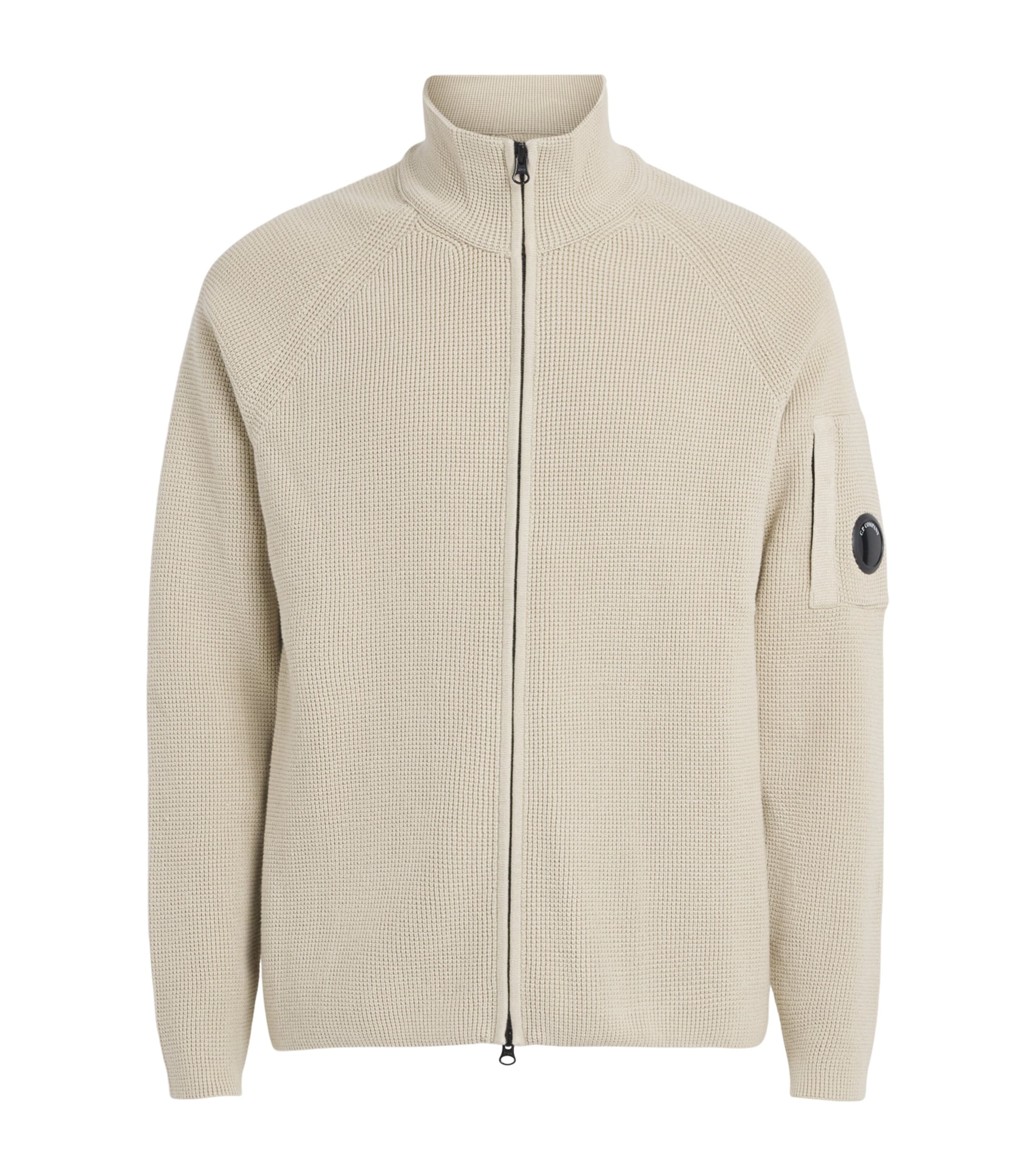 C.P. Company Beige Knit Zip-Up Cardigan | Harrods UK