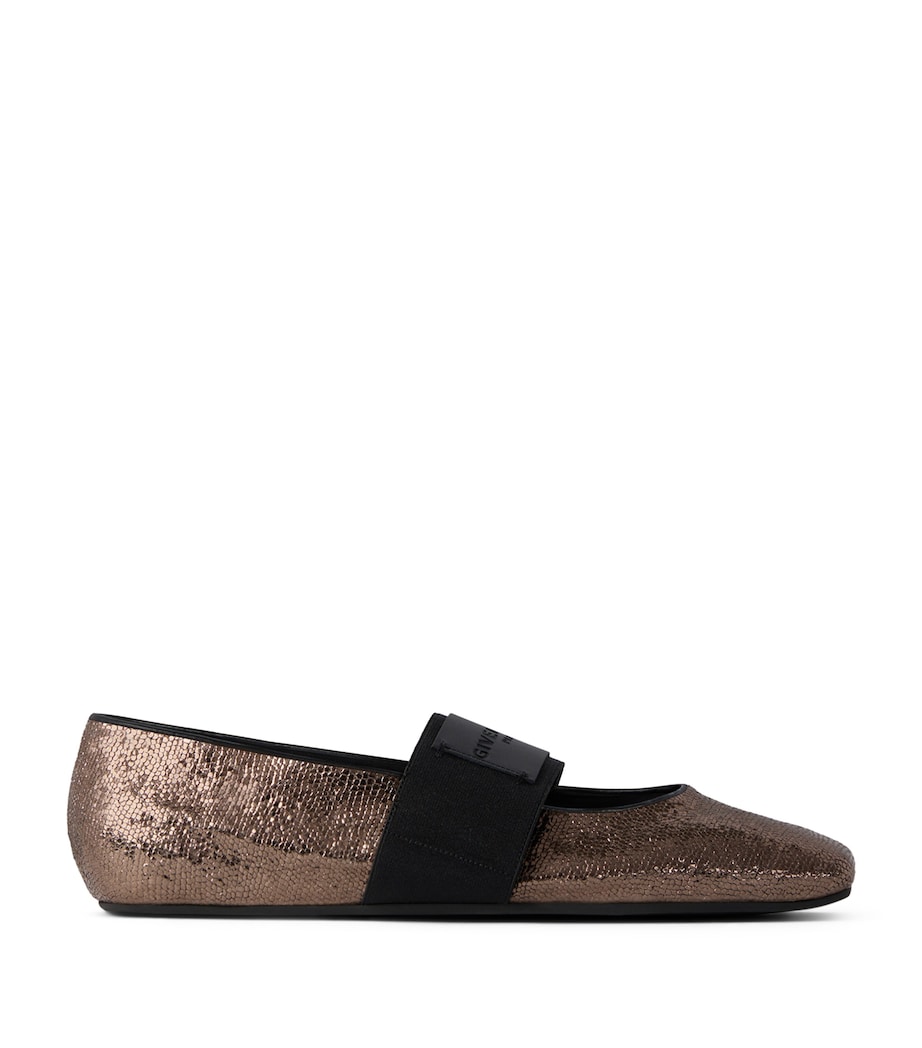 Givenchy Leather Snake-Effect Ballet Flats Image 1