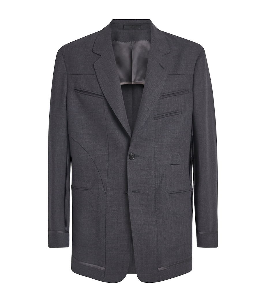 Paul Smith Mens Wool Inside-Out Blazer Melange Image 1
