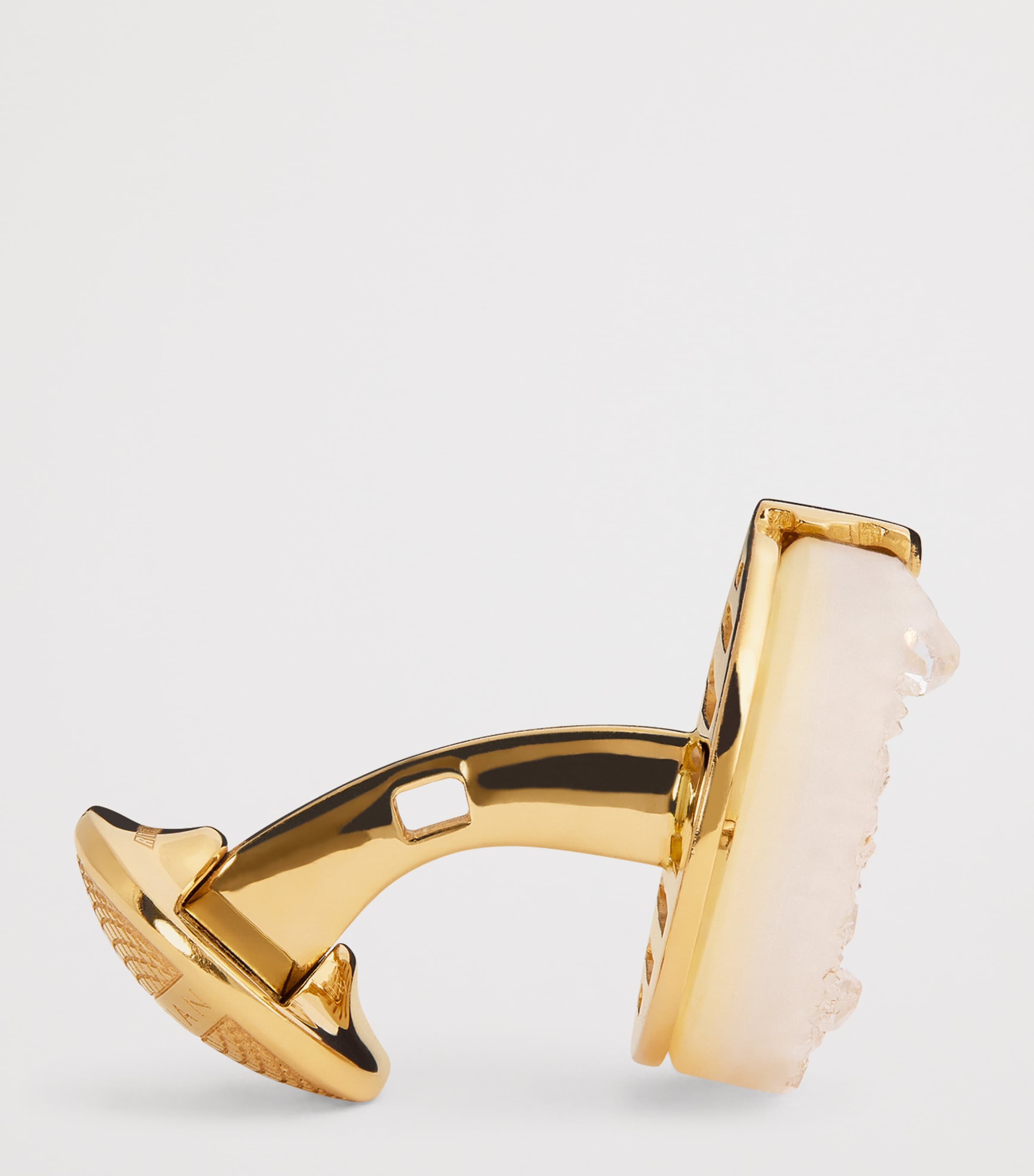 Rose Gold and White Agate Cufflinks WHITE Image 4