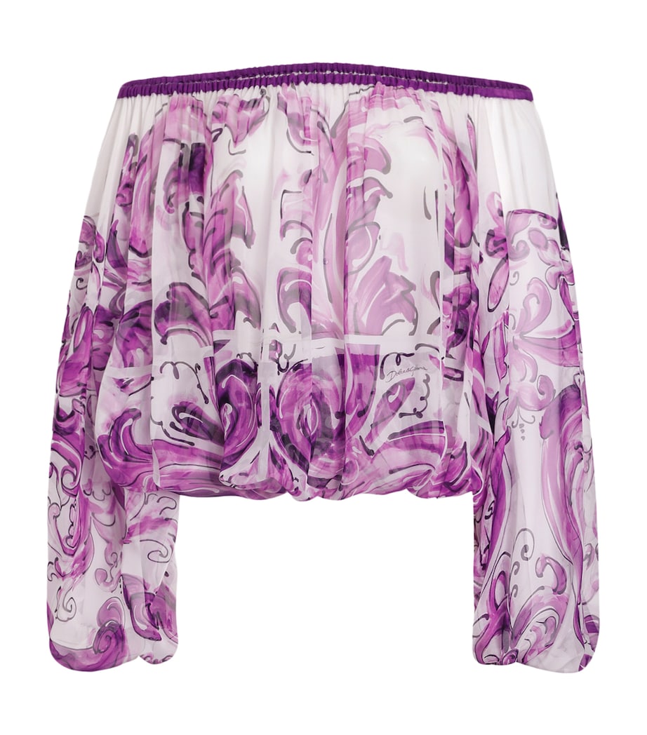 Silk Majolica Print Blouse HP5DQ-MIX MAIOLICA L Image 1