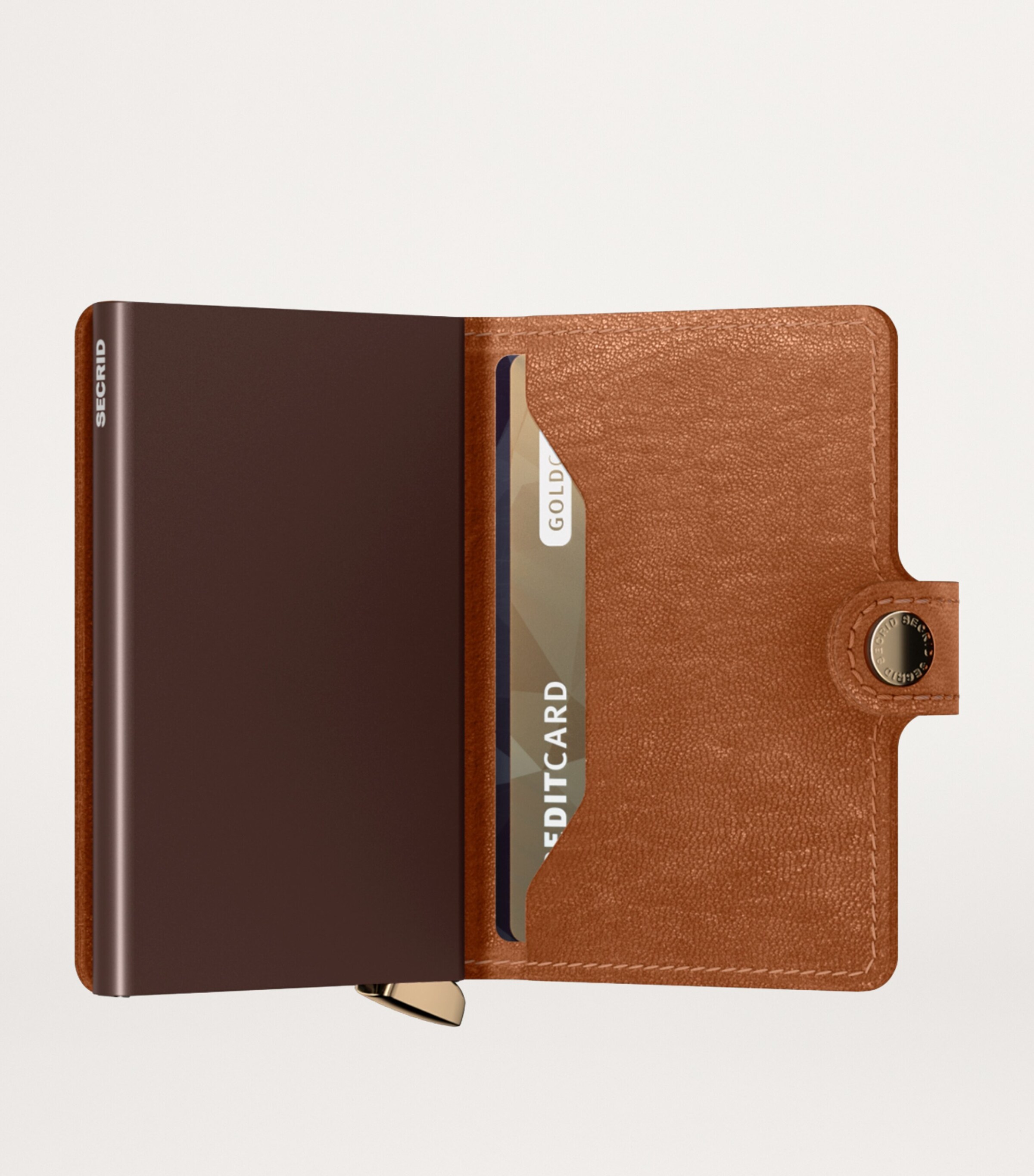 Leather Emboss Lines Miniwallet COGNAC Image 5