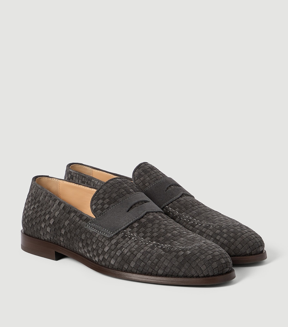 Brunello Cucinelli Suede Woven Loafers Image 4