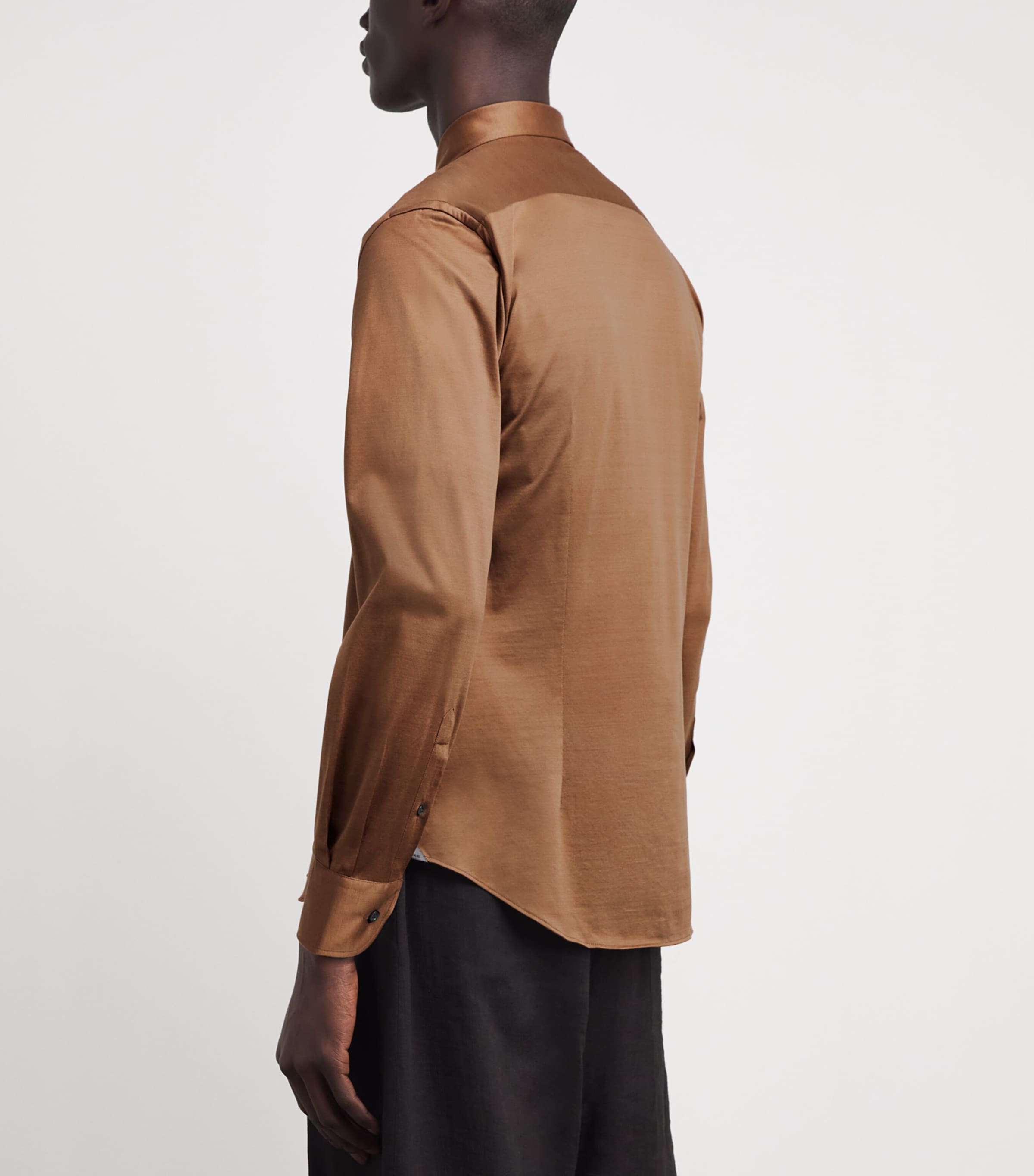 Corneliani Mens Cotton Long-Sleeve Shirt Natural / Beige Image 5