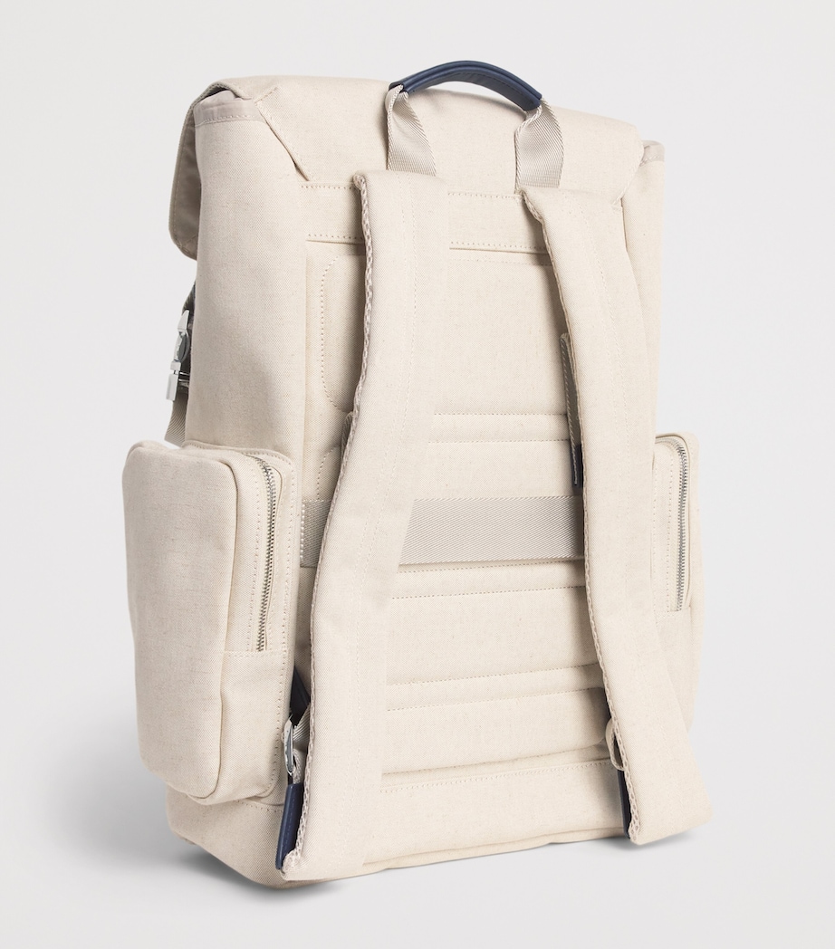 Cotton-Blend Canvas Backpack 347 LIGHT BEIGE Image 3