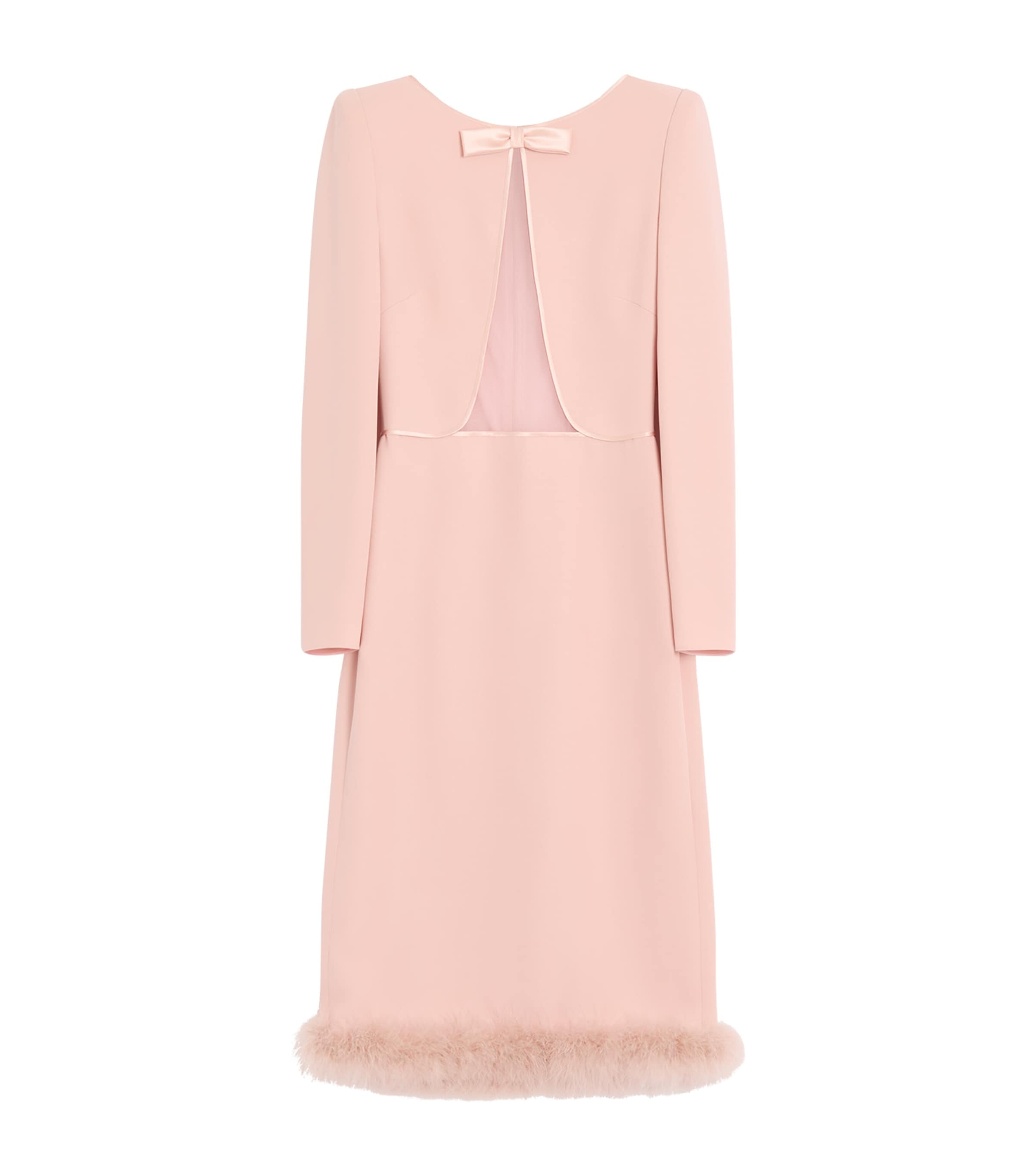 Silk Feather-Trim Midi Dress R13 Image 1