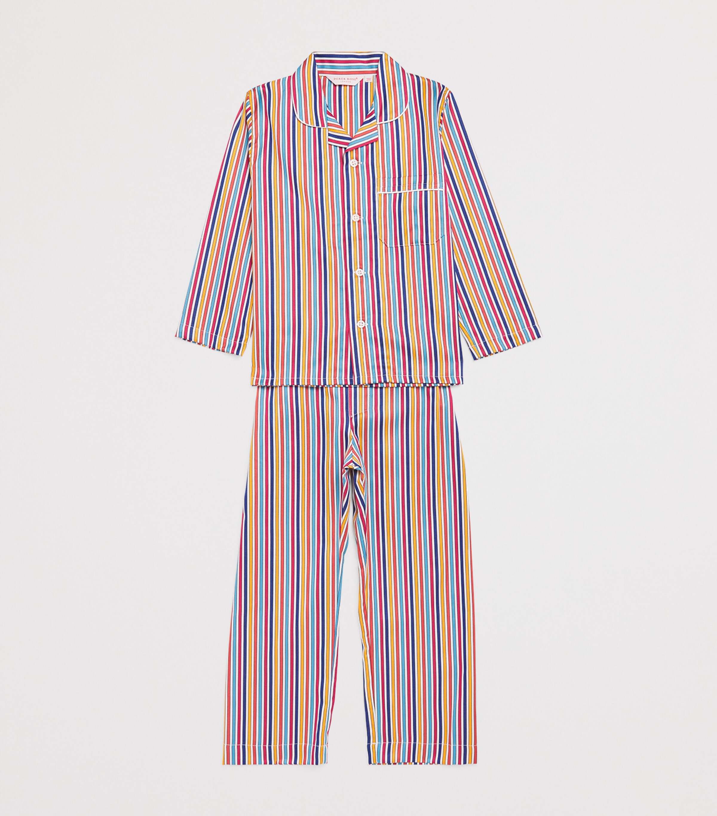 Derek Rose Kids Cotton Stripe Dr Wellington Pyjama Set (13-16 Years) Image 3