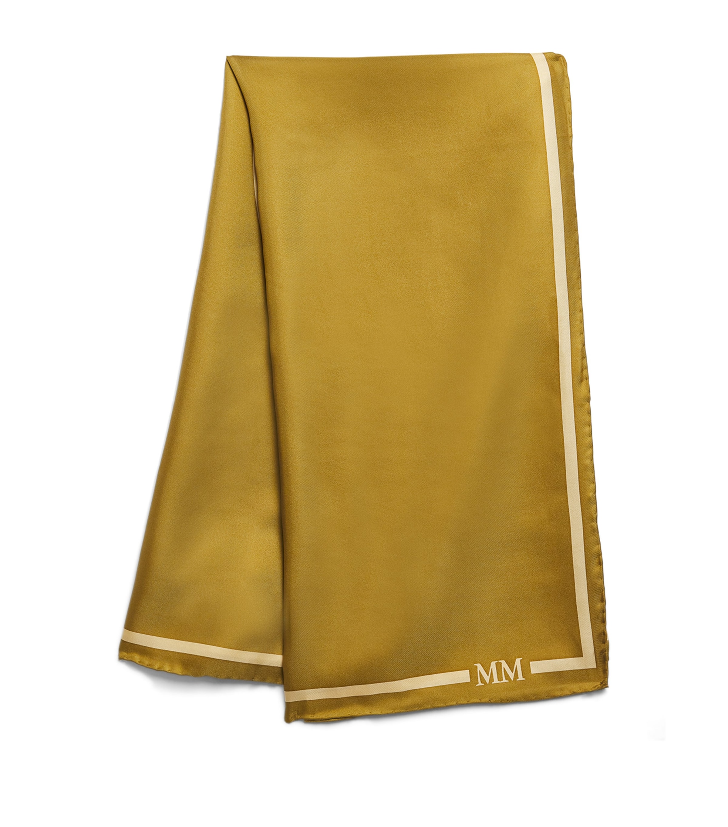 Mm Max Mara Silk Logo Stole Scarf In Green