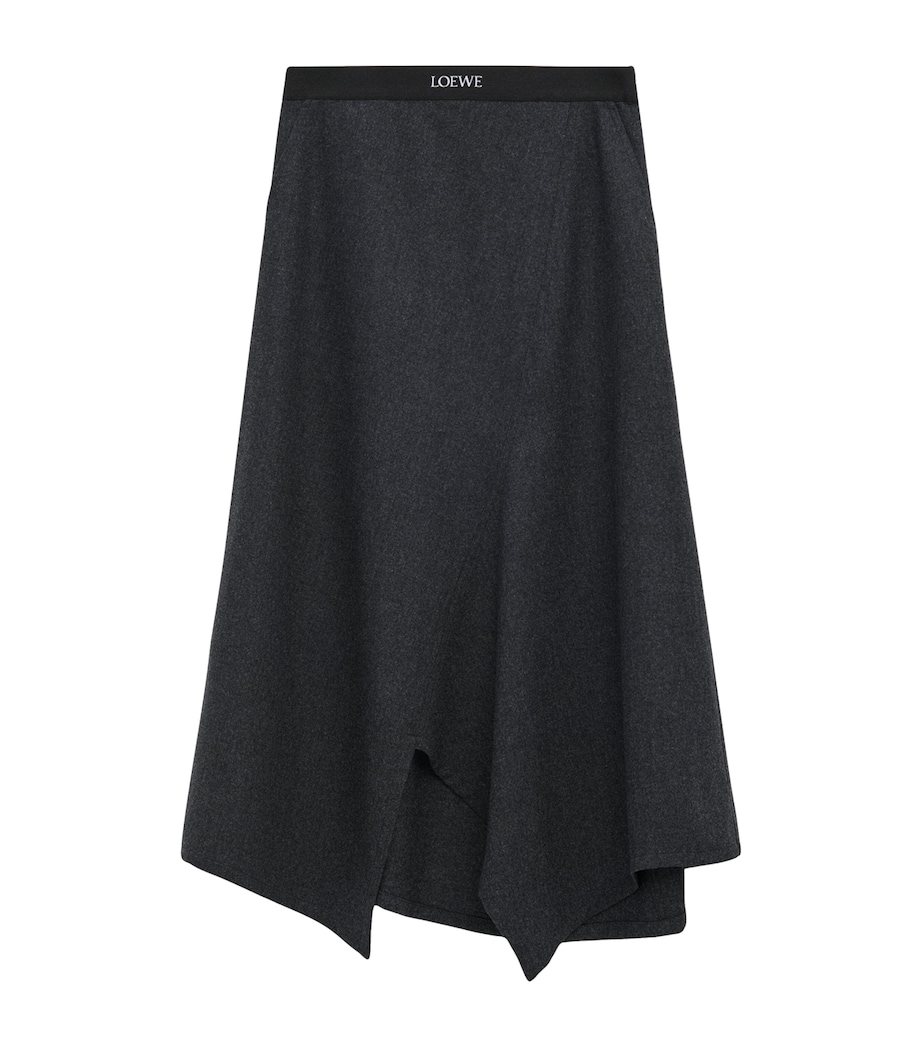 Wool-Blend Asymmetric Midi Skirt CHARCOAL MELANGE Image 1