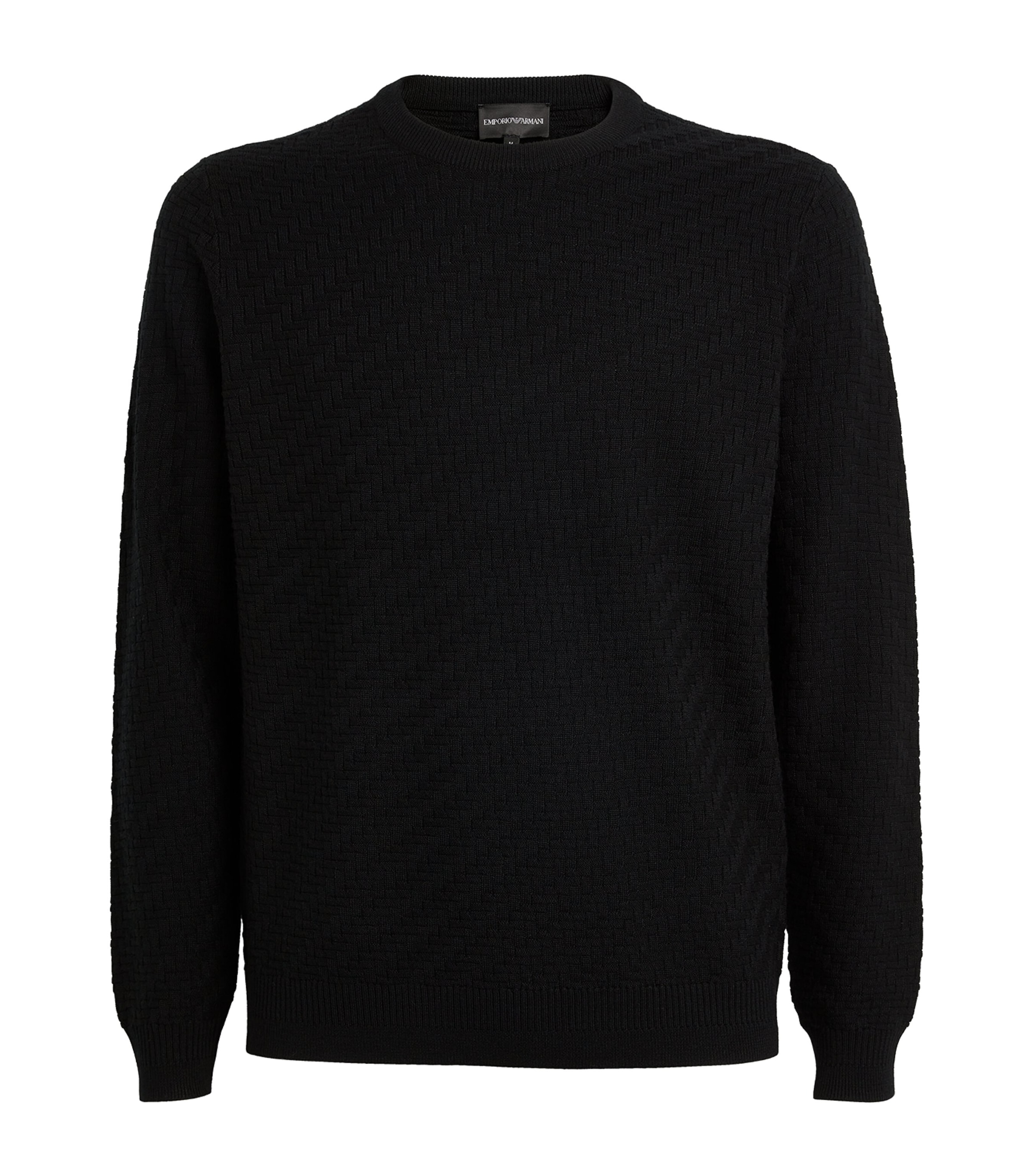 EMPORIO ARMANI COTTON TEXTURED SWEATER 