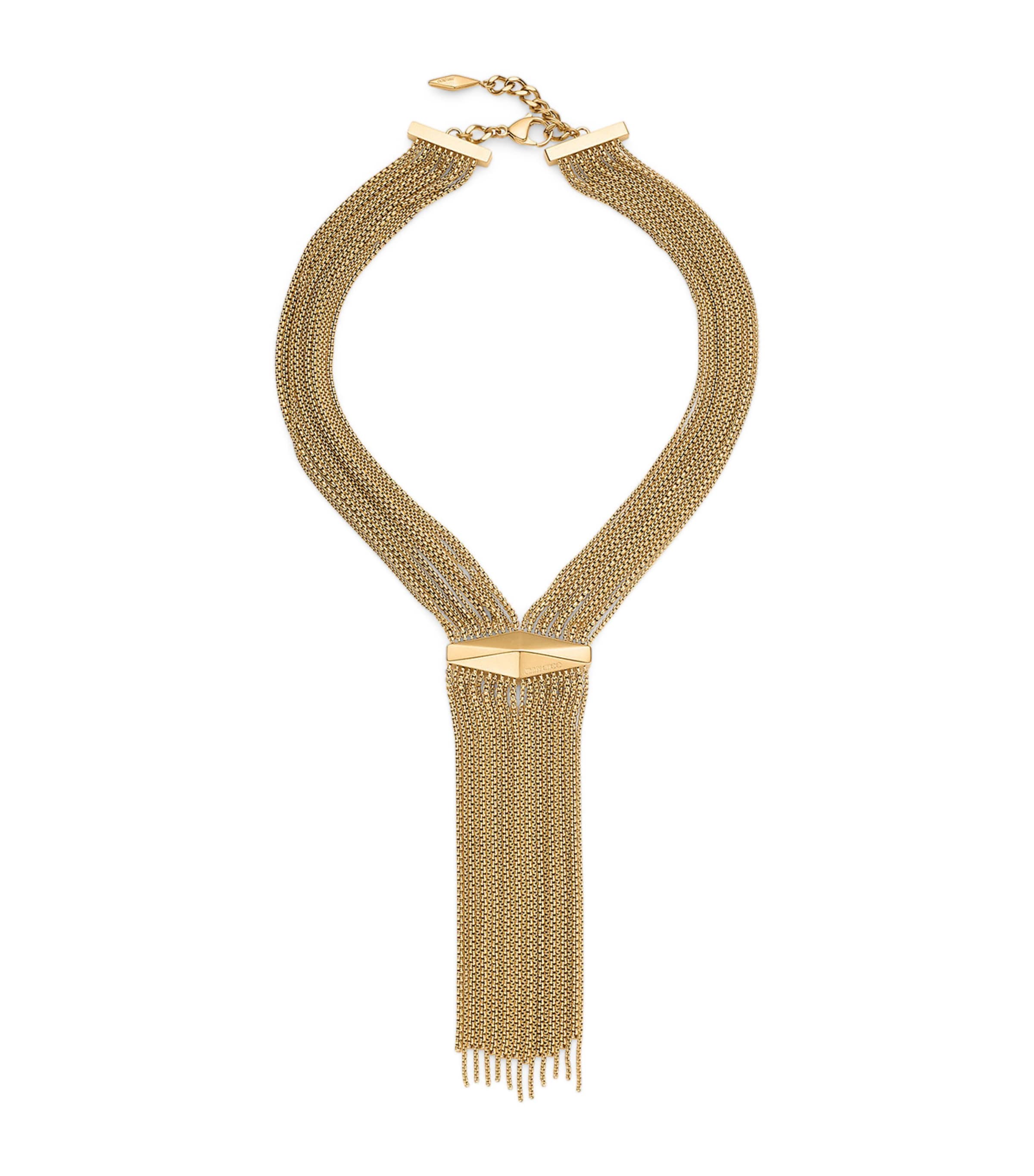 Jimmy Choo Crystal-embellished Zandra Necklace In Gold
