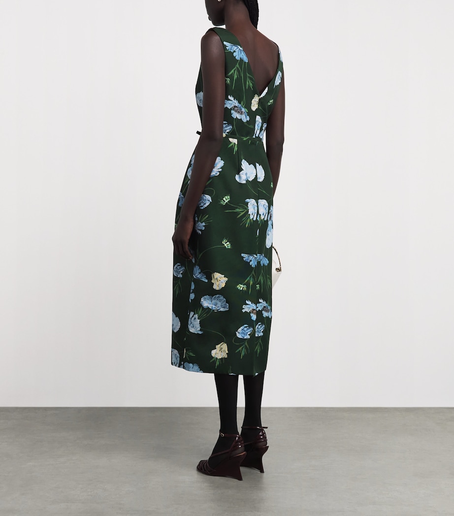 Erdem Womens Sleeveless Floral Midi Dress Blle Epq Ppy Drk Grn Image 4